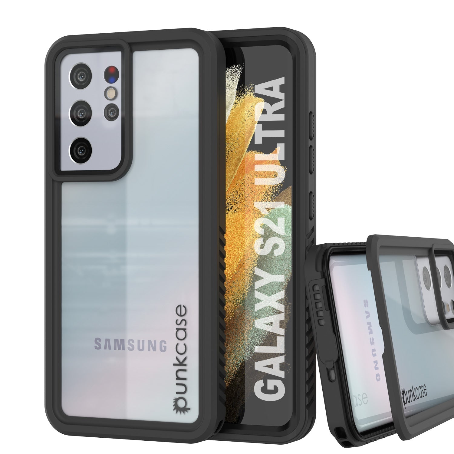 Galaxy S21 Ultra à prova d'água / à prova de choque [Série Extrema] com protetor de tela Estojo [Preto]