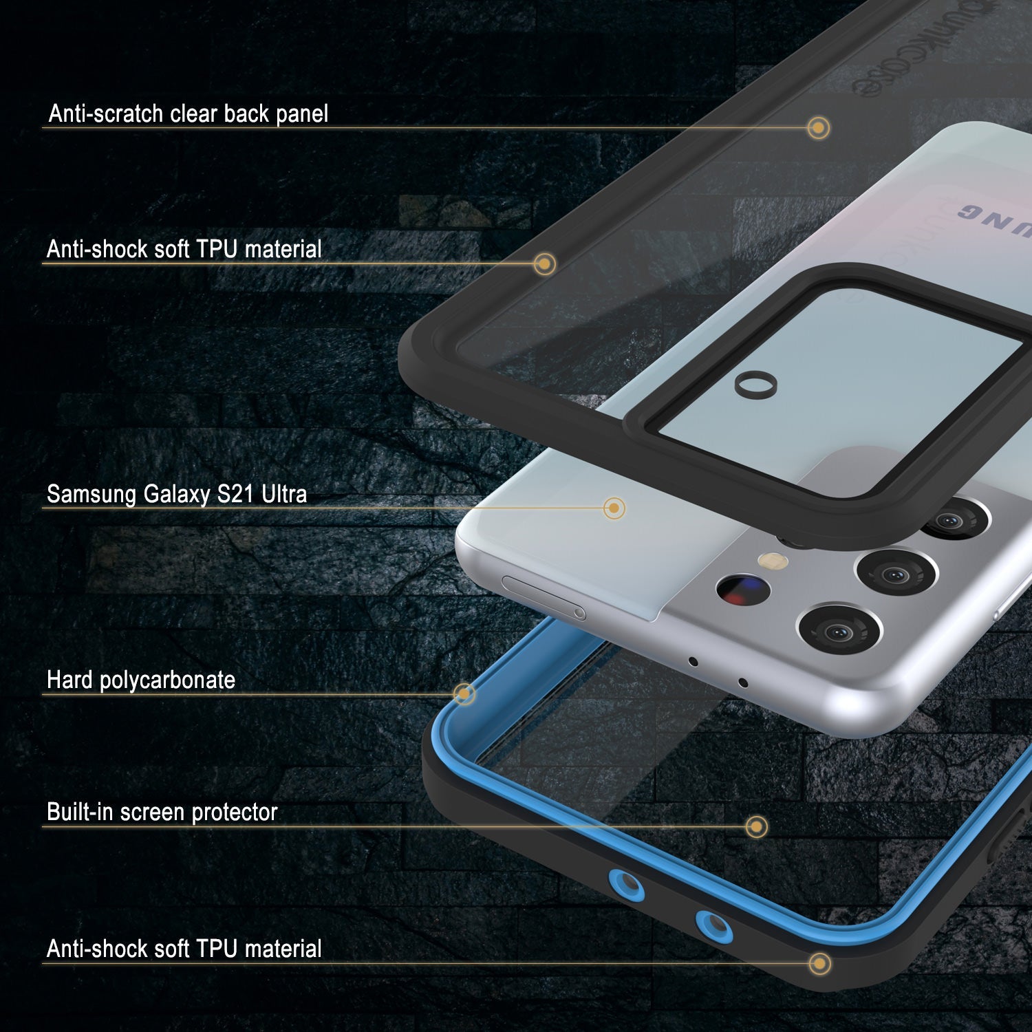 Galaxy S21 Ultra Water/Shock/Snow/dirt proof [Extreme Series] Slim Case [Light Blue] (Color in image: Purple)