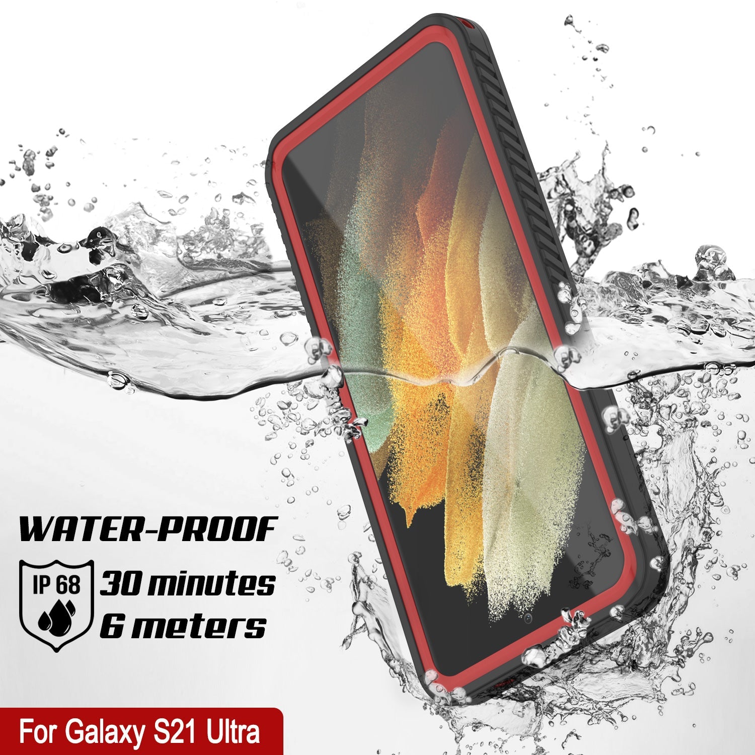 Galaxy S21 Ultra Water/Shock/Snowproof [Extreme Series] Slim Screen Protector Case [Red] (Color in image: Purple)