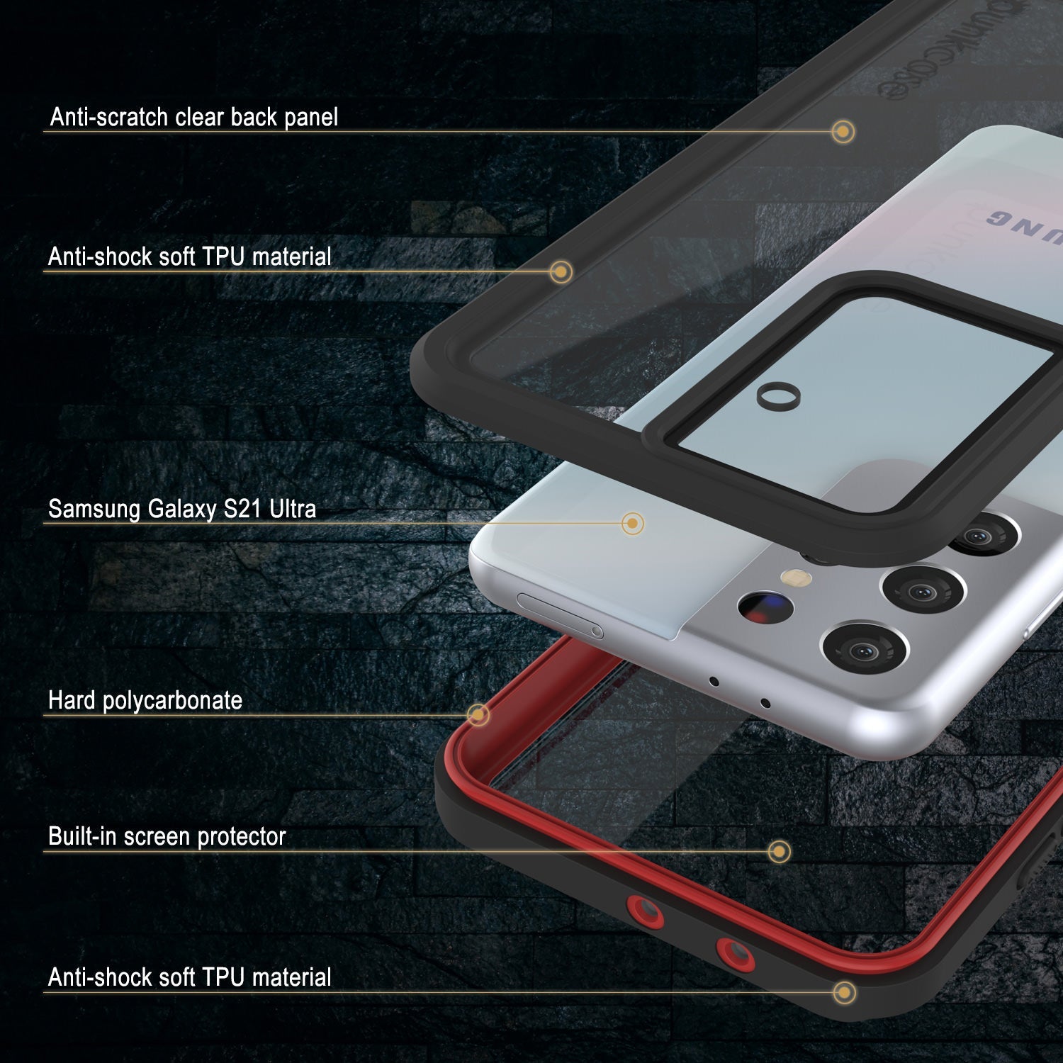 Galaxy S21 Ultra Water/Shock/Snowproof [Extreme Series] Slim Screen Protector Case [Red] (Color in image: Light Green)