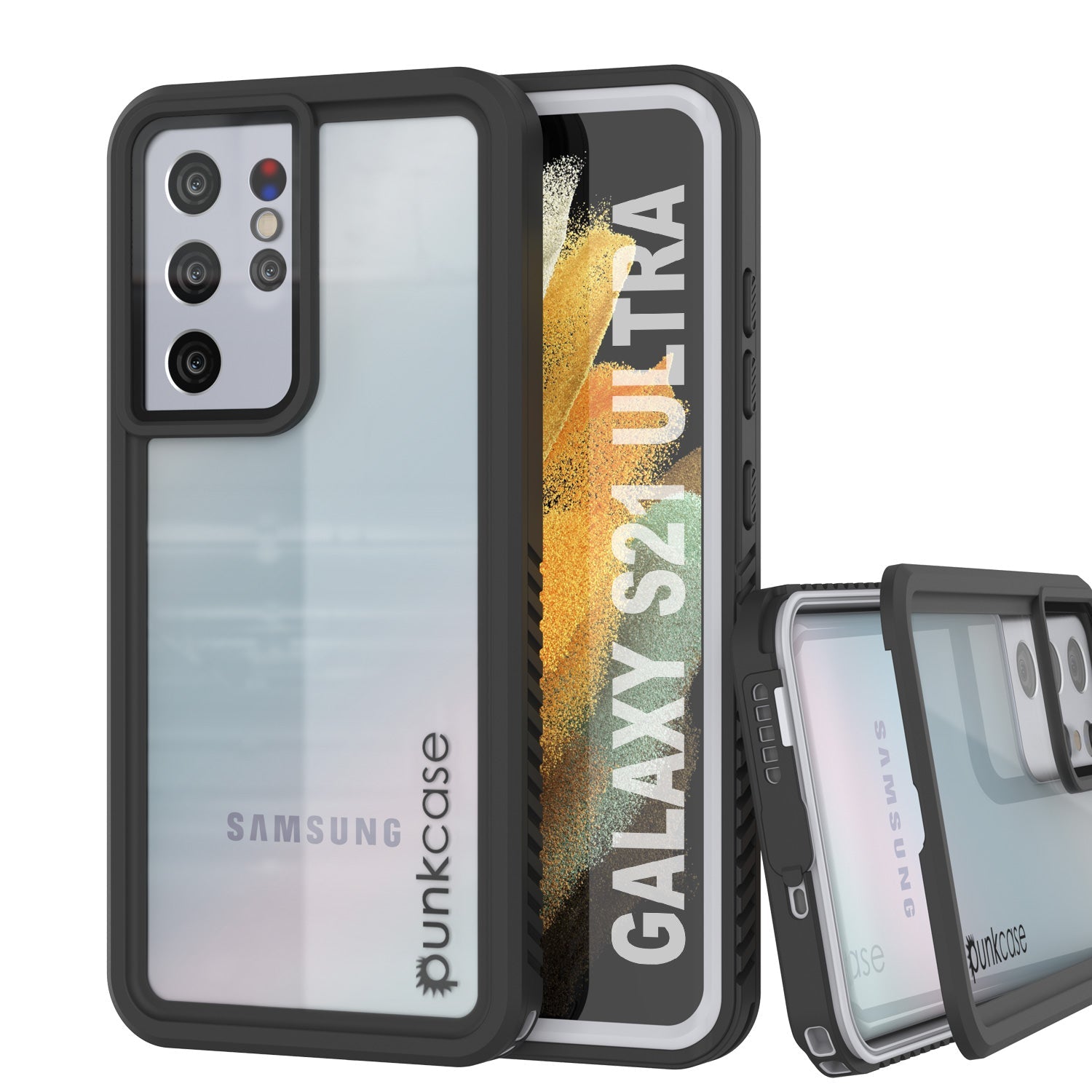Galaxy S21 Ultra à prova de água/choque/neve/pó [Série Extrema] Capa Slim Punkcase [Branca]