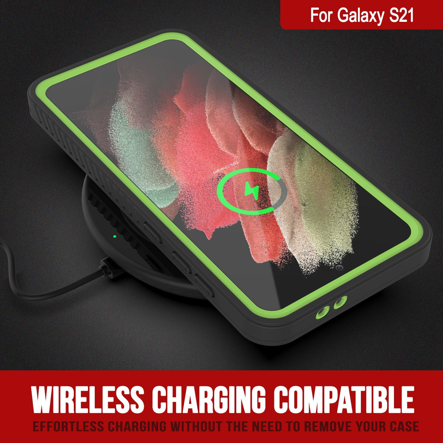 Galaxy S21 Water/Shockproof [Extreme Series] Screen Protector Case [Light Green] (Color in image: Purple)