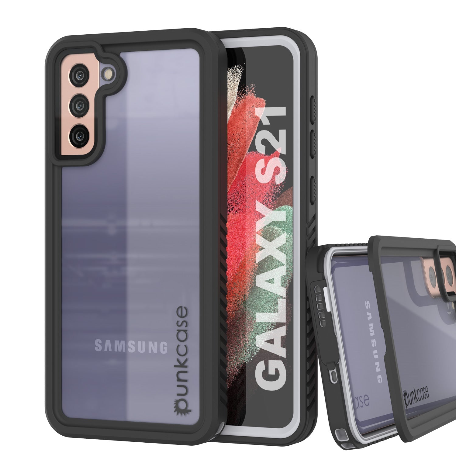 Galaxy S21 À prova de água/choque/neve/pó [Série Extrema] Capa Slim Punkcase [Branco]
