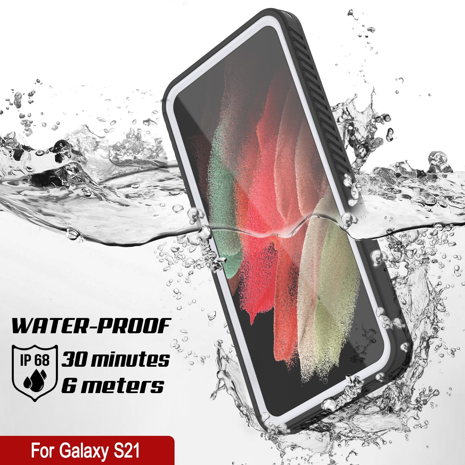 Galaxy S21 Water/Shock/Snow/dirt proof [Extreme Series] Punkcase Slim Case [White] (Color in image: Light blue)