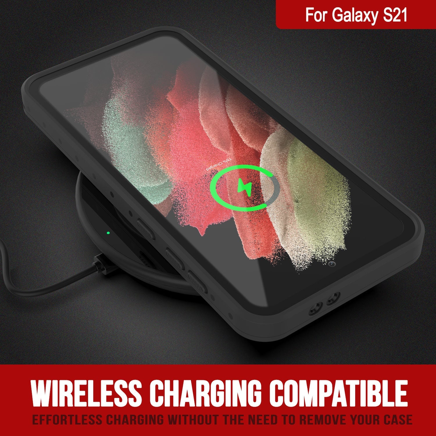 Capa à prova d'água para Galaxy S21 PunkCase StudStar Clear Thin 6.6ft IP68 à prova de choque/neve subaquática