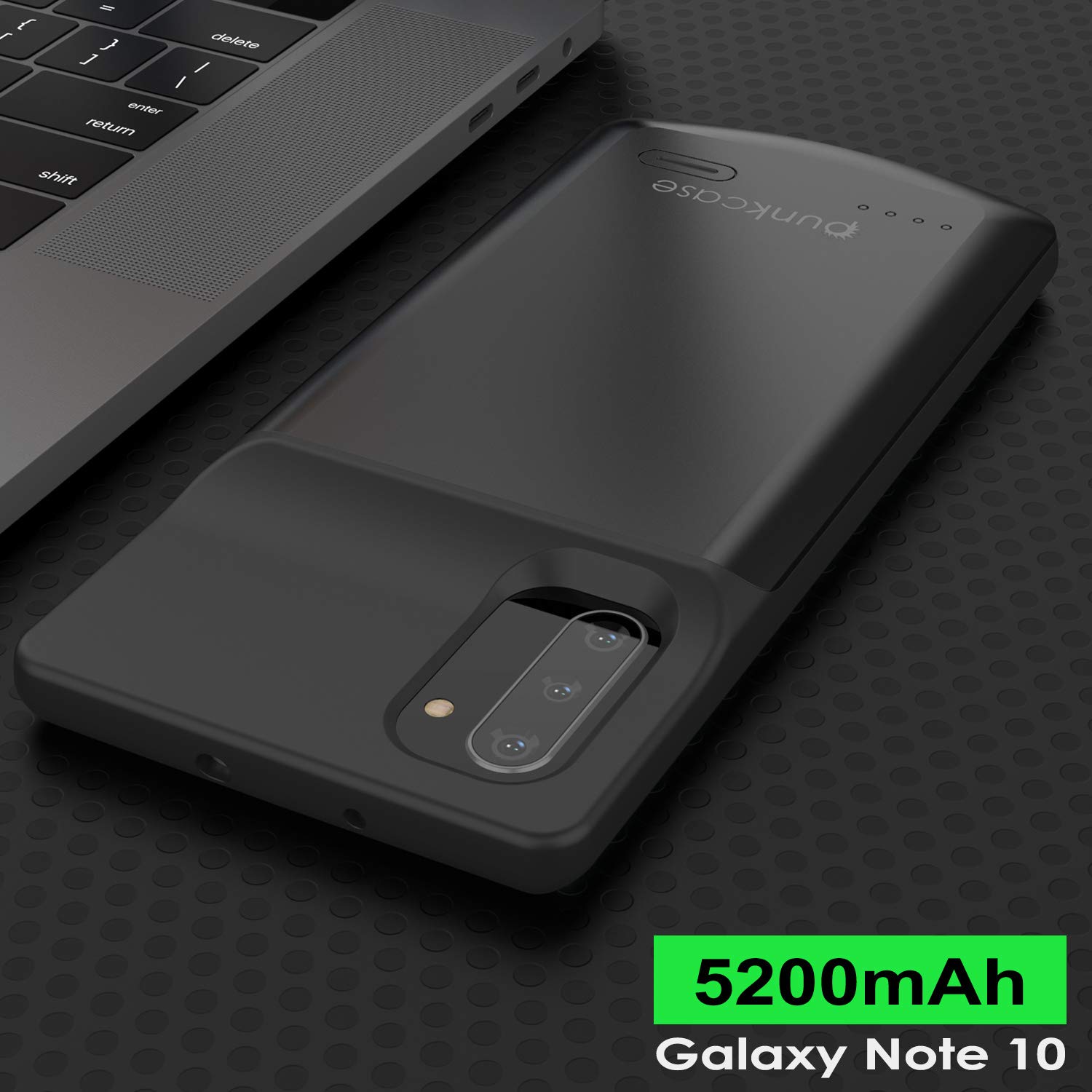 Carregador de bateria Galaxy Note 10 5200mAH com porta USB e estojo fino [Preto]