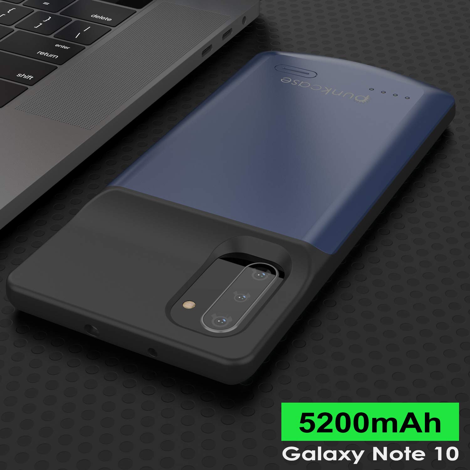 Carregador de bateria Galaxy Note 10 5200mAH com porta USB - Capa fina [Azul]