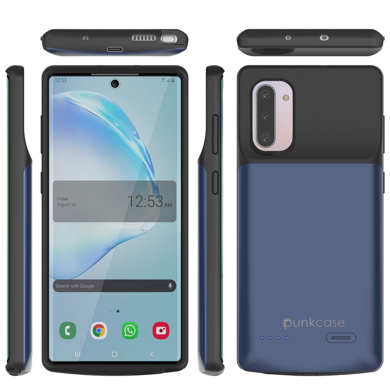 Carregador de bateria Galaxy Note 10 5200mAH com porta USB - Capa fina [Azul]