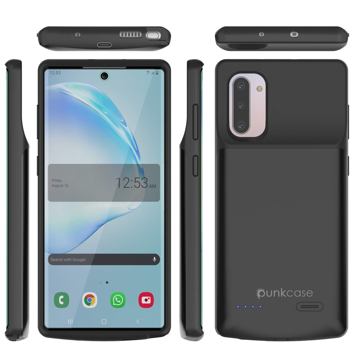Carregador de bateria Galaxy Note 10 5200mAH com porta USB e estojo fino [Preto]