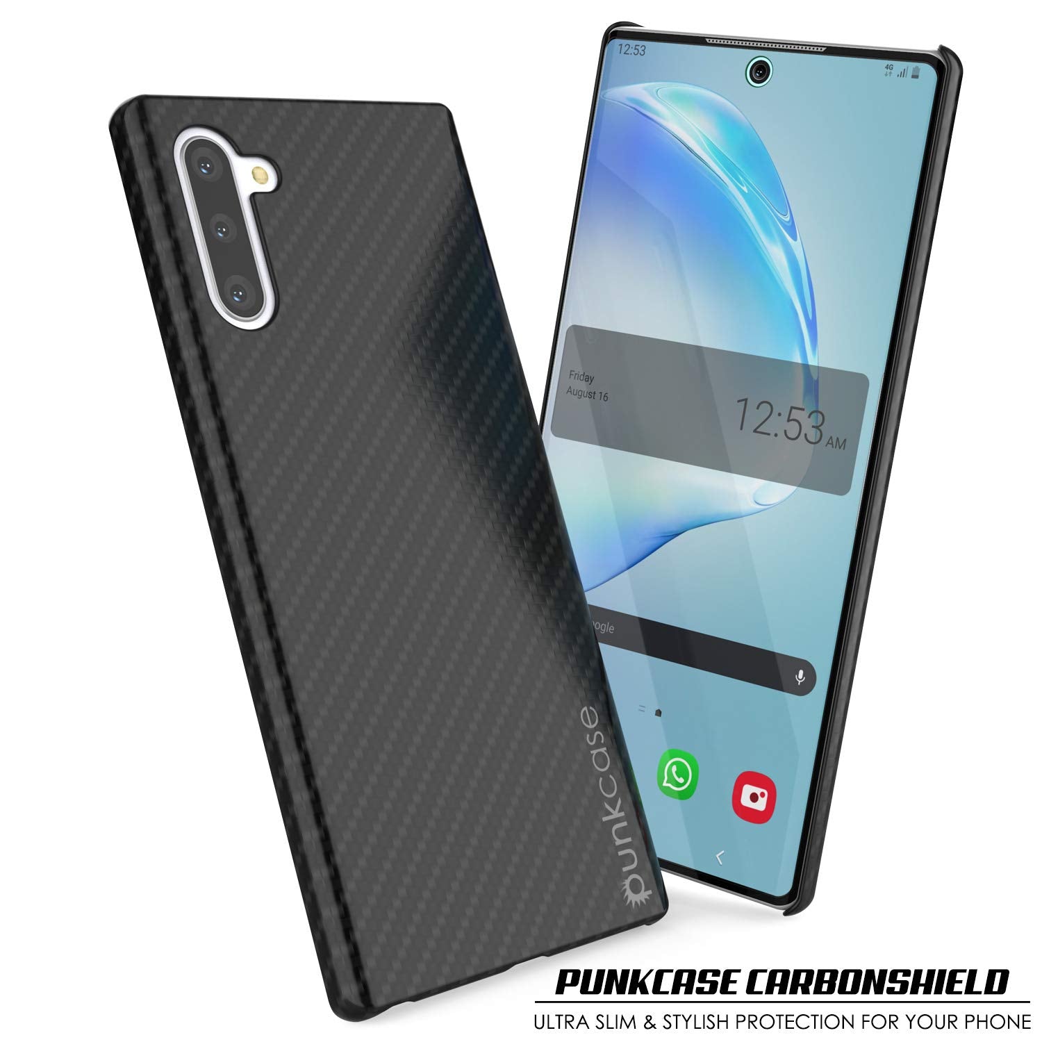 Capa Galaxy Note 10, Punkcase CarbonShield, Cobertura Resistente e Ultra Fina