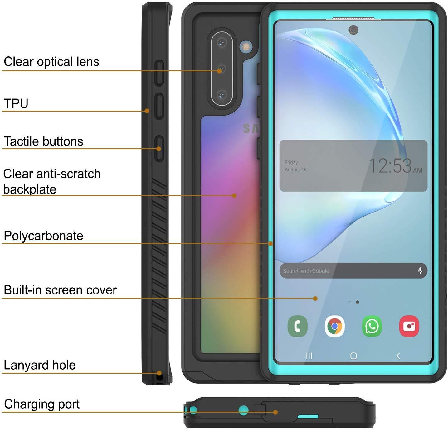 Capa Galaxy Note 10, Punkcase [Série Extrema] Capa Blindada com Protetor de Tela Integrado [Azul-Verde]