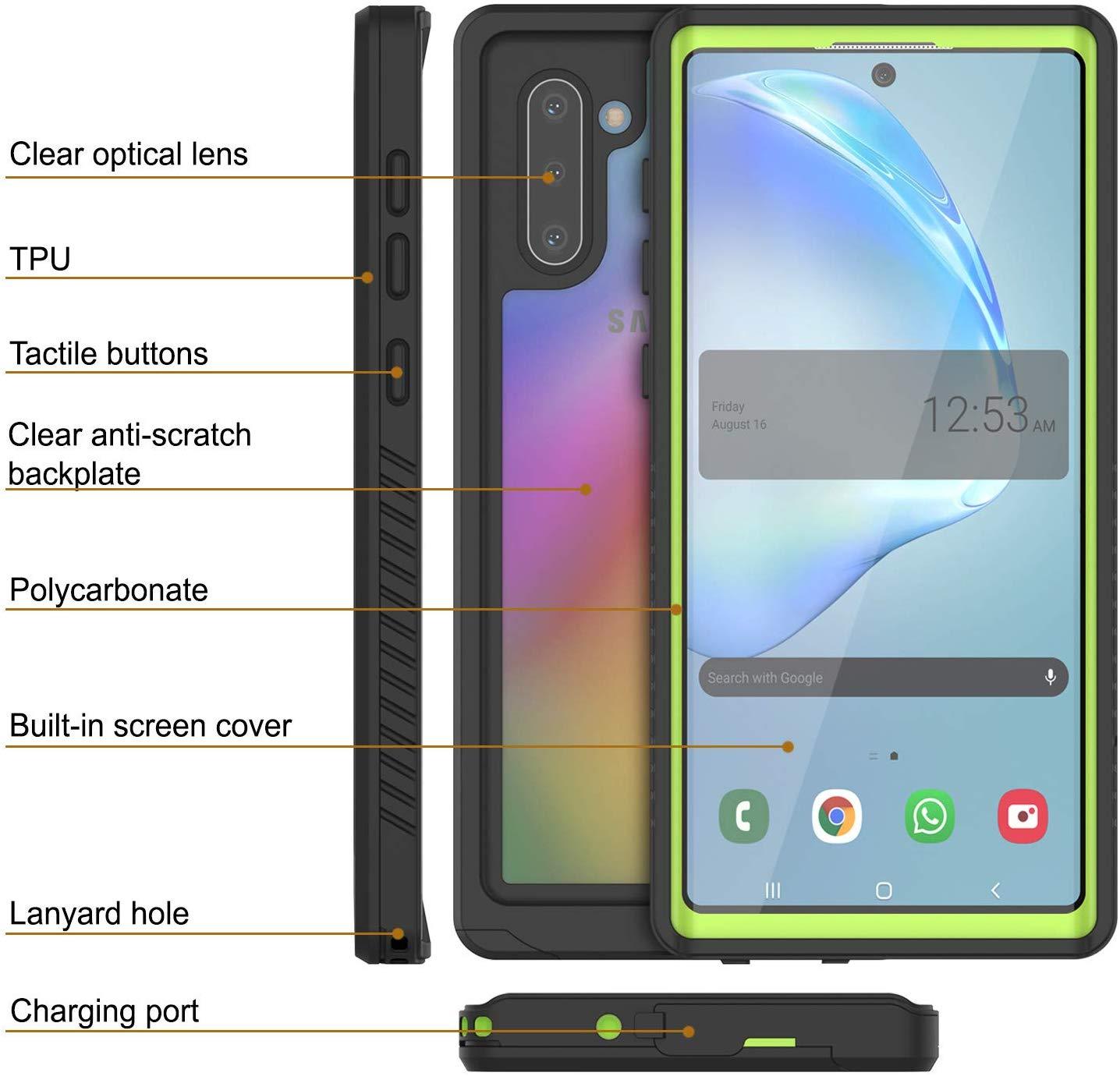 Capa Galaxy Note 10, Punkcase [Série Extrema] Capa de Armadura com Protetor de Tela Integrado [Verde Claro]
