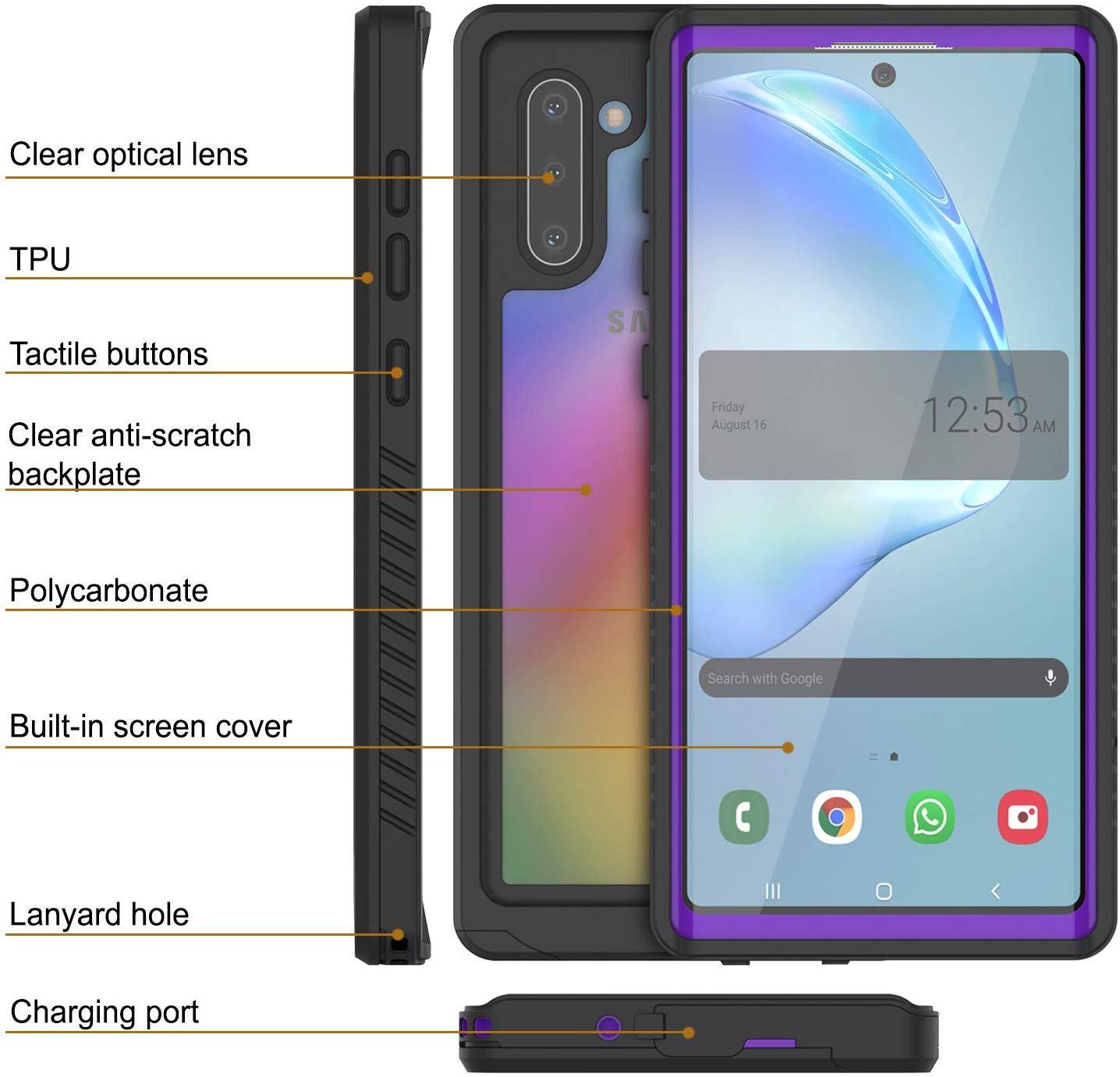Capa Galaxy Note 10, Punkcase [Série Extrema] Capa de Armadura com Protetor de Tela Integrado [Purple]