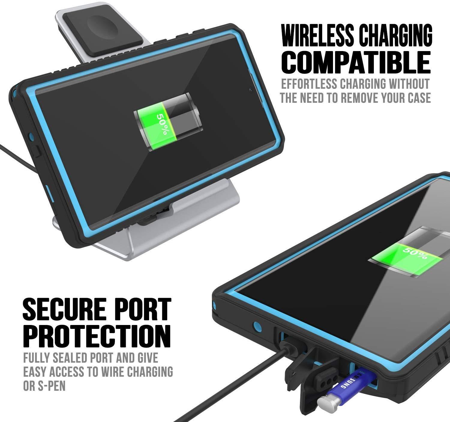 Capa Galaxy Note 10, Punkcase [Série Extrema] Capa de Armadura com Protetor de Tela Integrado [Azul Claro]