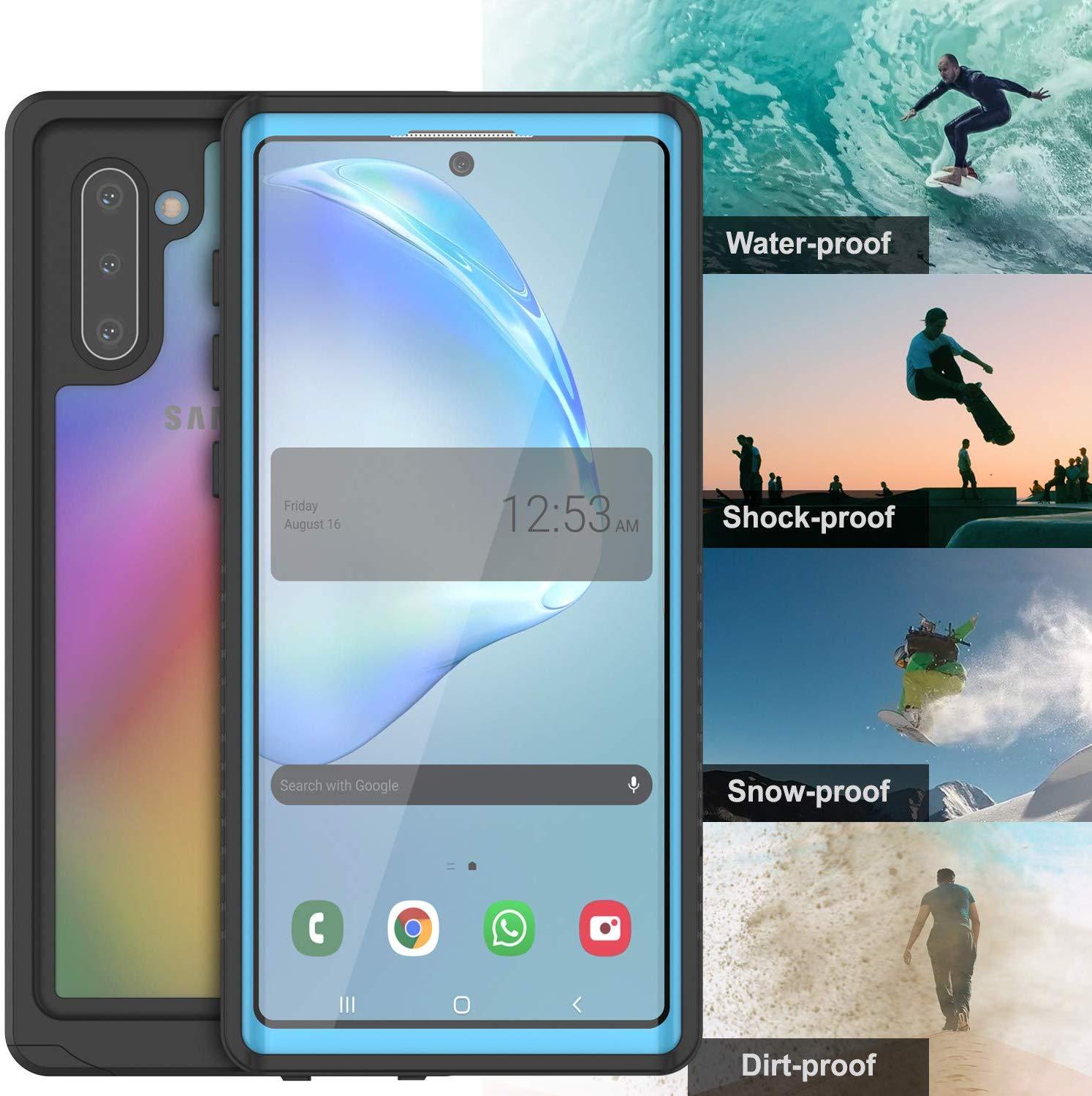 Capa Galaxy Note 10, Punkcase [Série Extrema] Capa de Armadura com Protetor de Tela Integrado [Azul Claro]