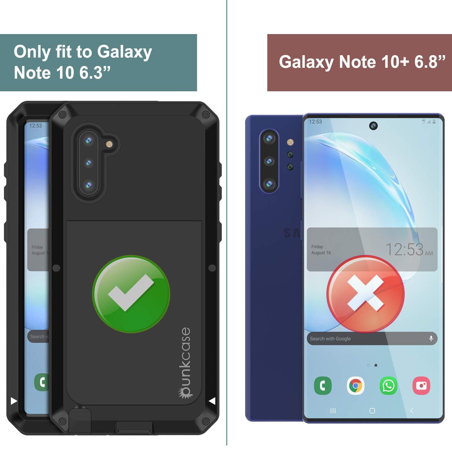 Capa Galaxy Note 10, PUNKcase Metálica Preto à prova de choque Slim Metal Armor Case [Preto]