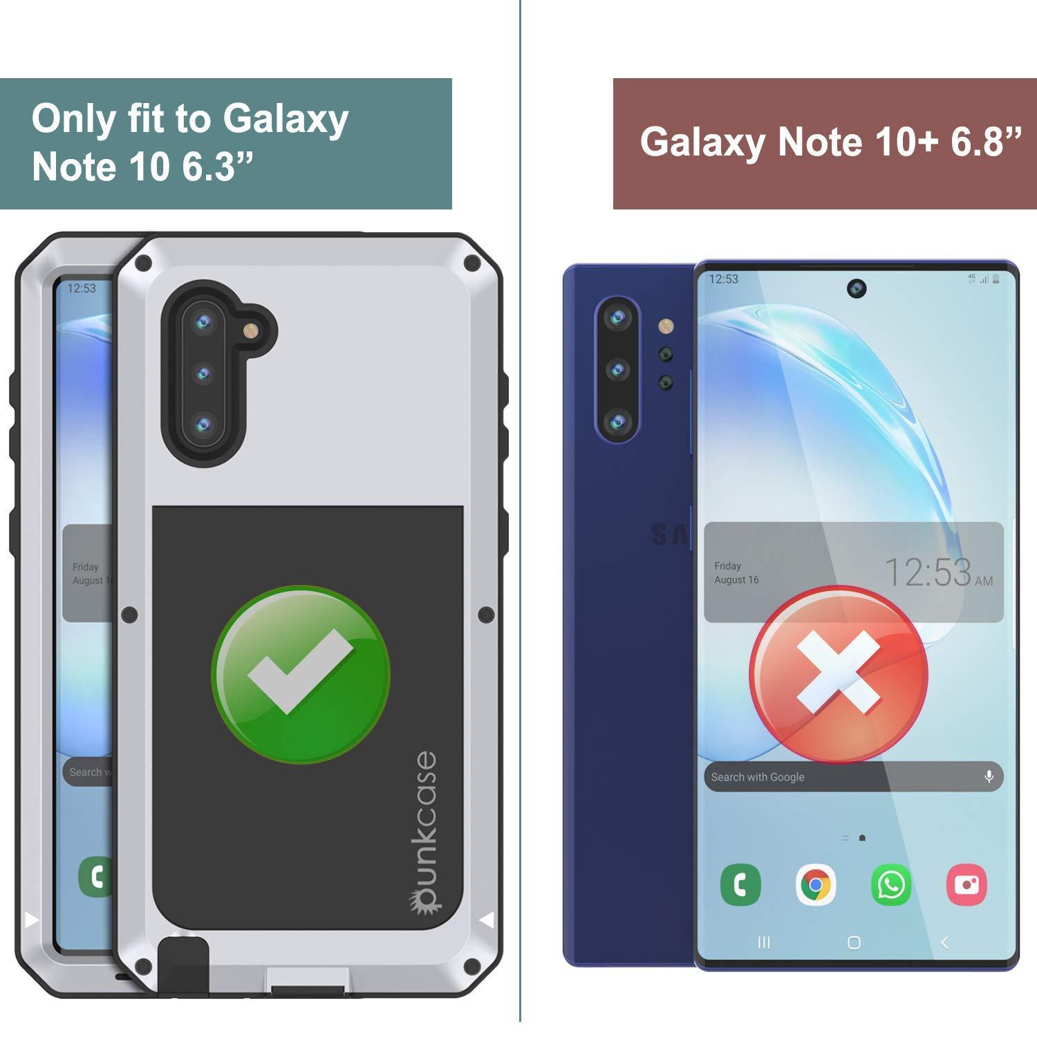Capa para Galaxy Note 10, PUNKcase Metálica Branca à Prova de Choque Slim Metal Armor Case [Branca]