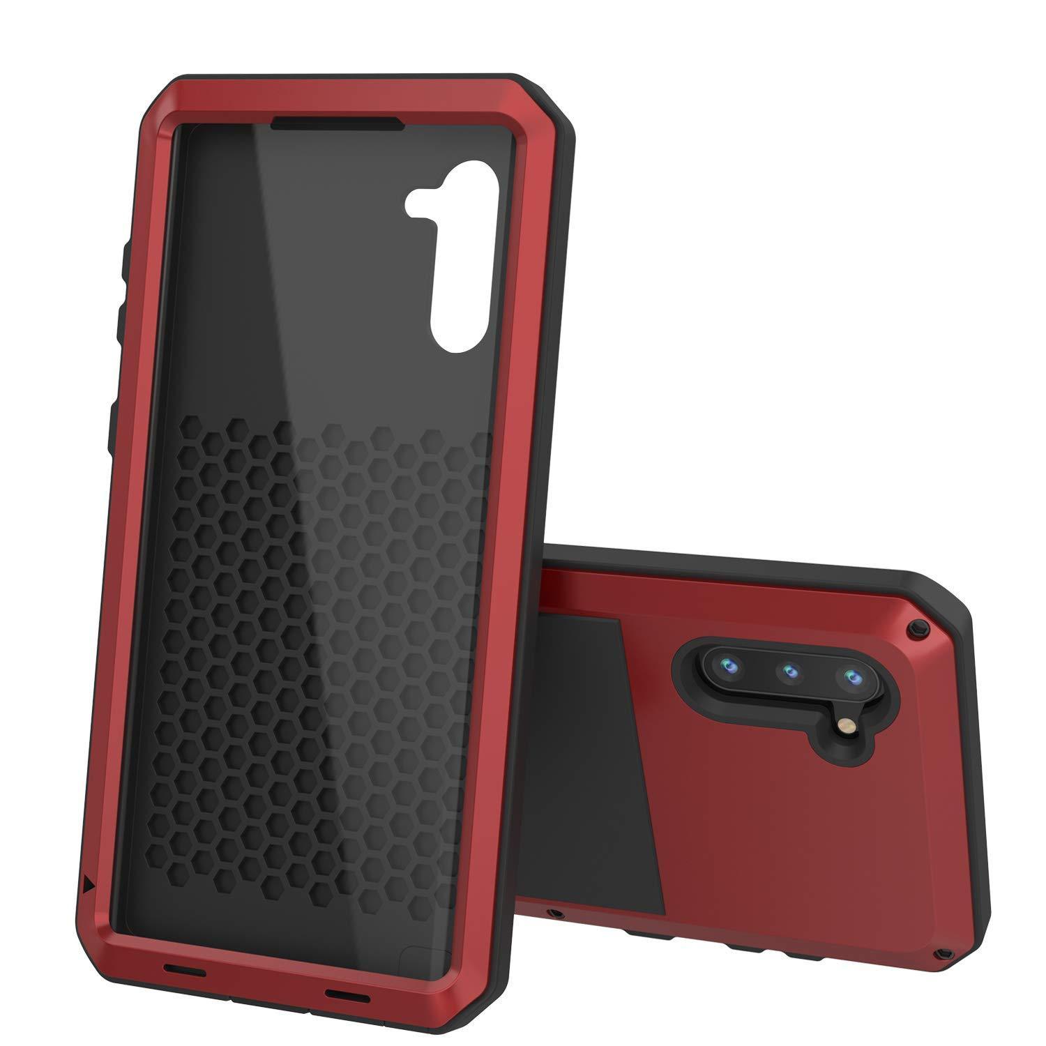 Capa Galaxy Note 10, capa metálica à prova de choque PUNKcase Metallic Red Slim Metal Armor [Vermelho]