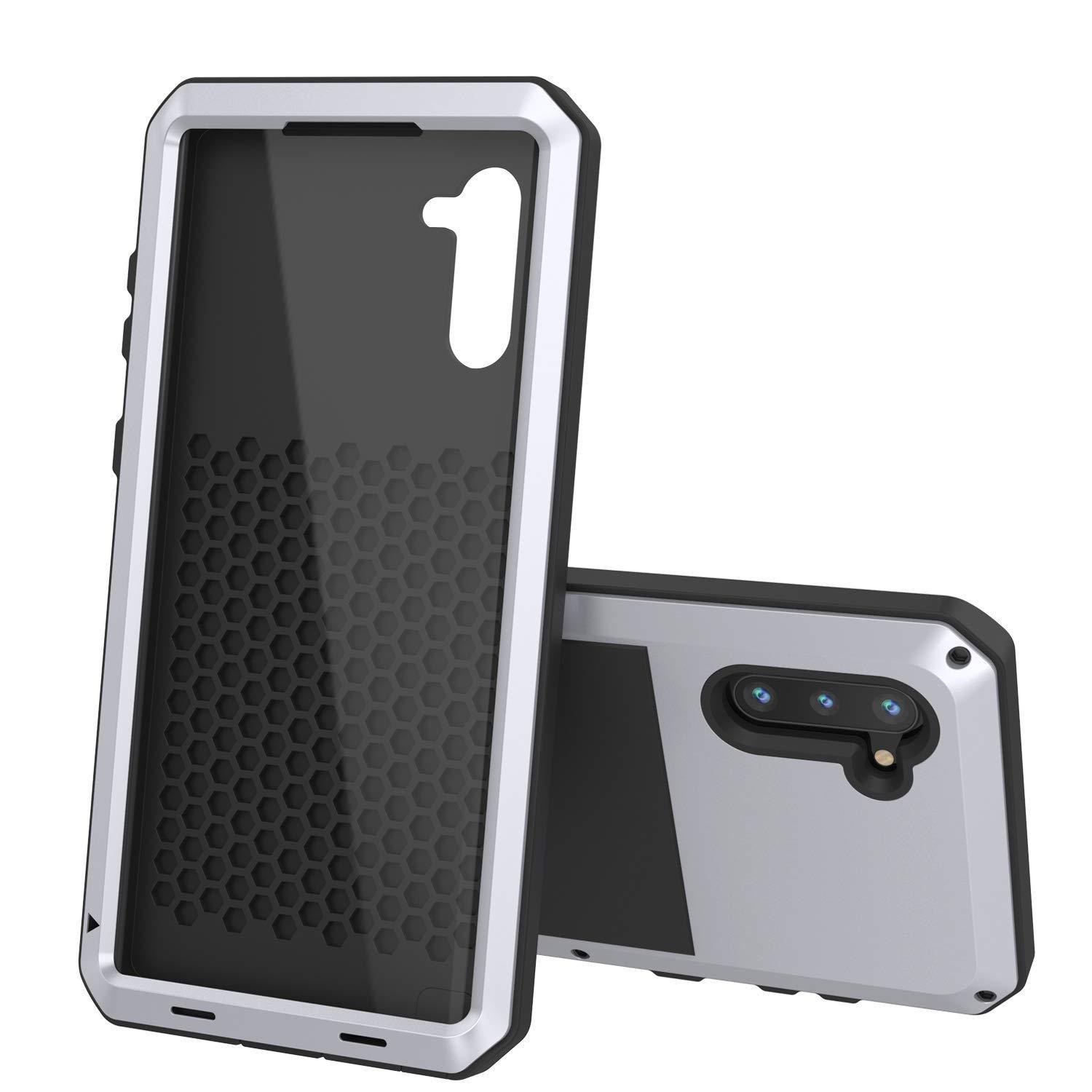 Capa para Galaxy Note 10, PUNKcase Metálica Branca à Prova de Choque Slim Metal Armor Case [Branca]