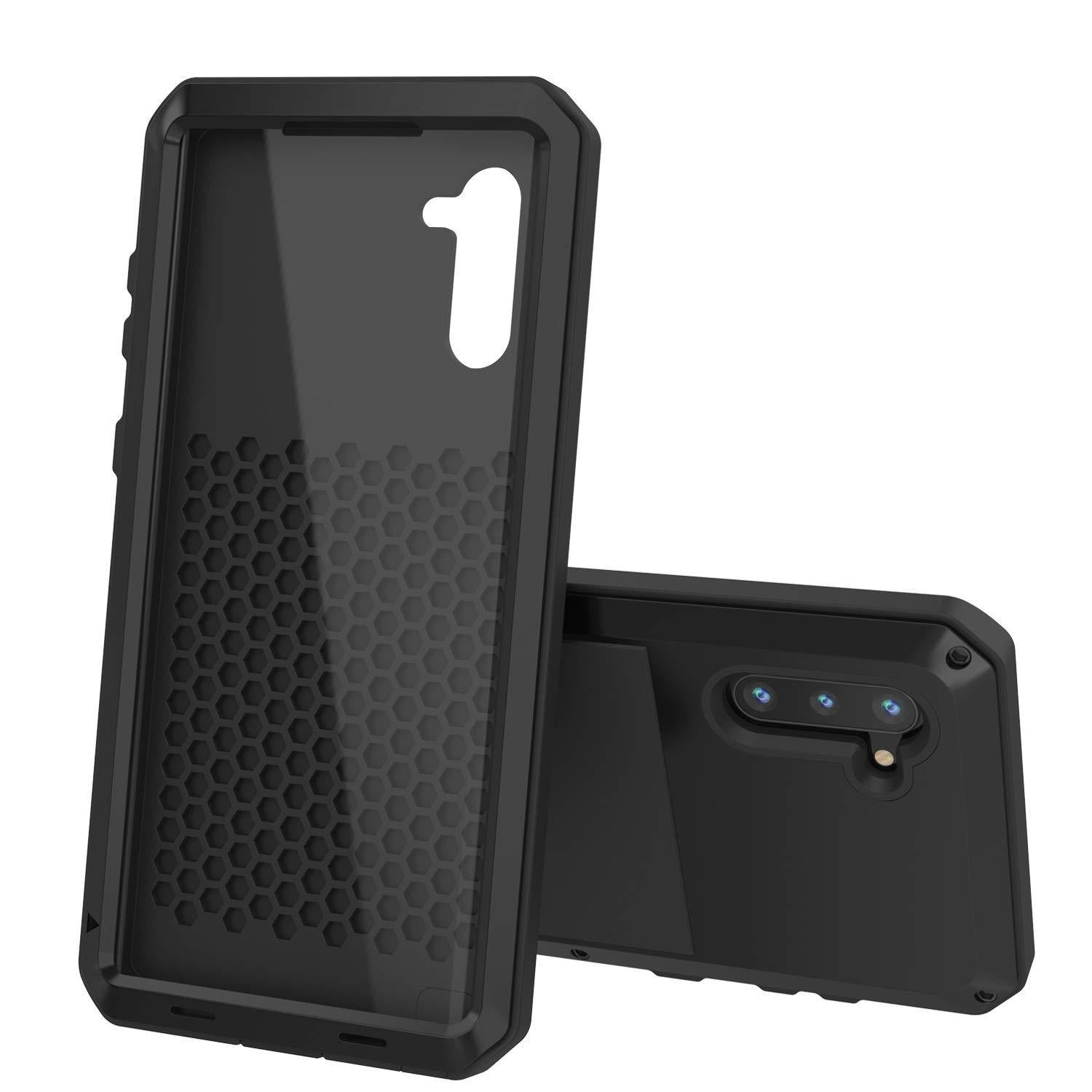 Capa Galaxy Note 10, PUNKcase Metálica Preto à prova de choque Slim Metal Armor Case [Preto]
