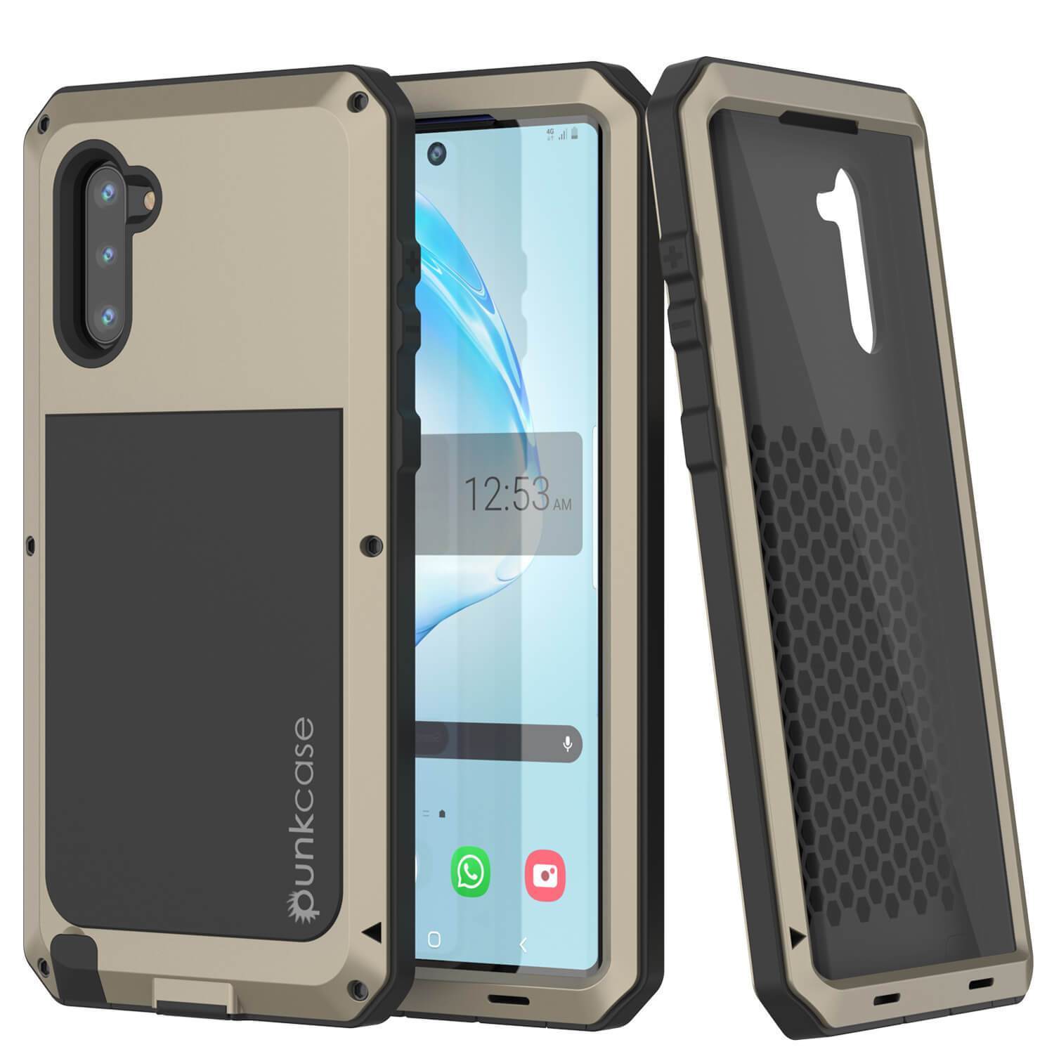 Capa Galaxy Note 10, Capa Metálica PUNKcase à Prova de Choque Slim Metal Armor [Dourado]