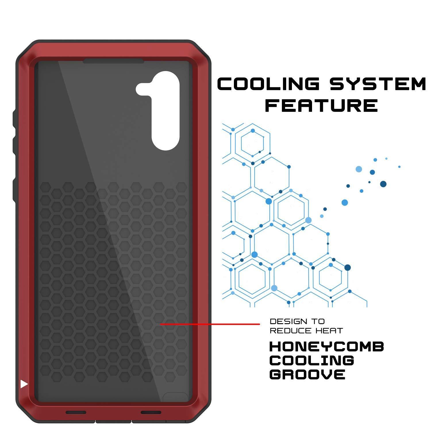 Capa Galaxy Note 10, capa metálica à prova de choque PUNKcase Metallic Red Slim Metal Armor [Vermelho]