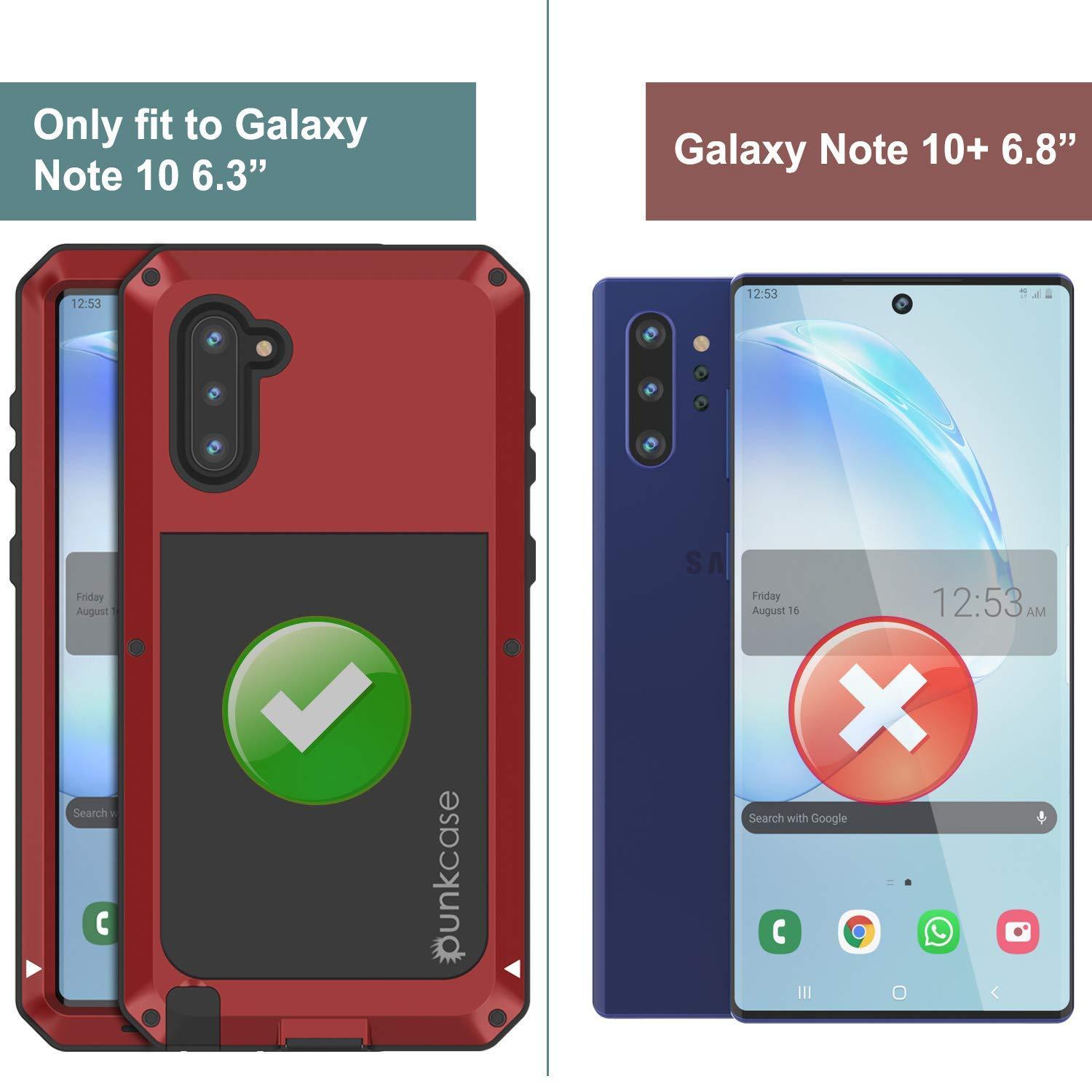 Capa Galaxy Note 10, capa metálica à prova de choque PUNKcase Metallic Red Slim Metal Armor [Vermelho]