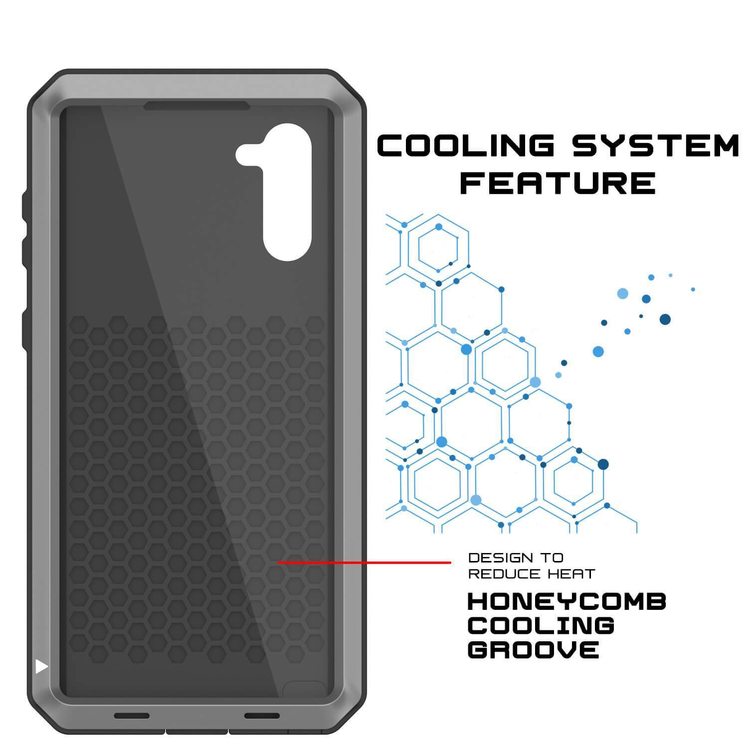 Capa Galaxy Note 10, PUNKcase Prateada Metálica à Prova de Choque, Capa Fina de Armadura Metálica [Prateada]