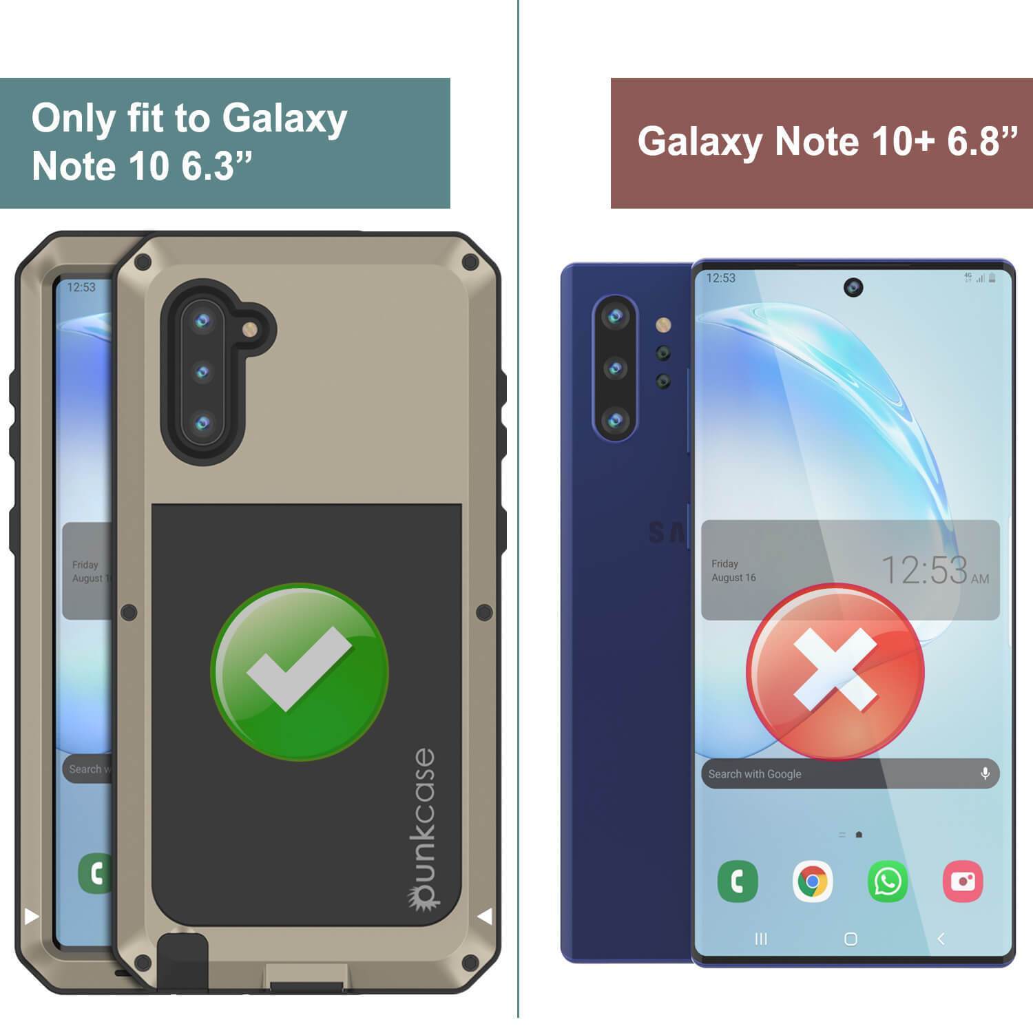 Capa Galaxy Note 10, Capa Metálica PUNKcase à Prova de Choque Slim Metal Armor [Dourado]