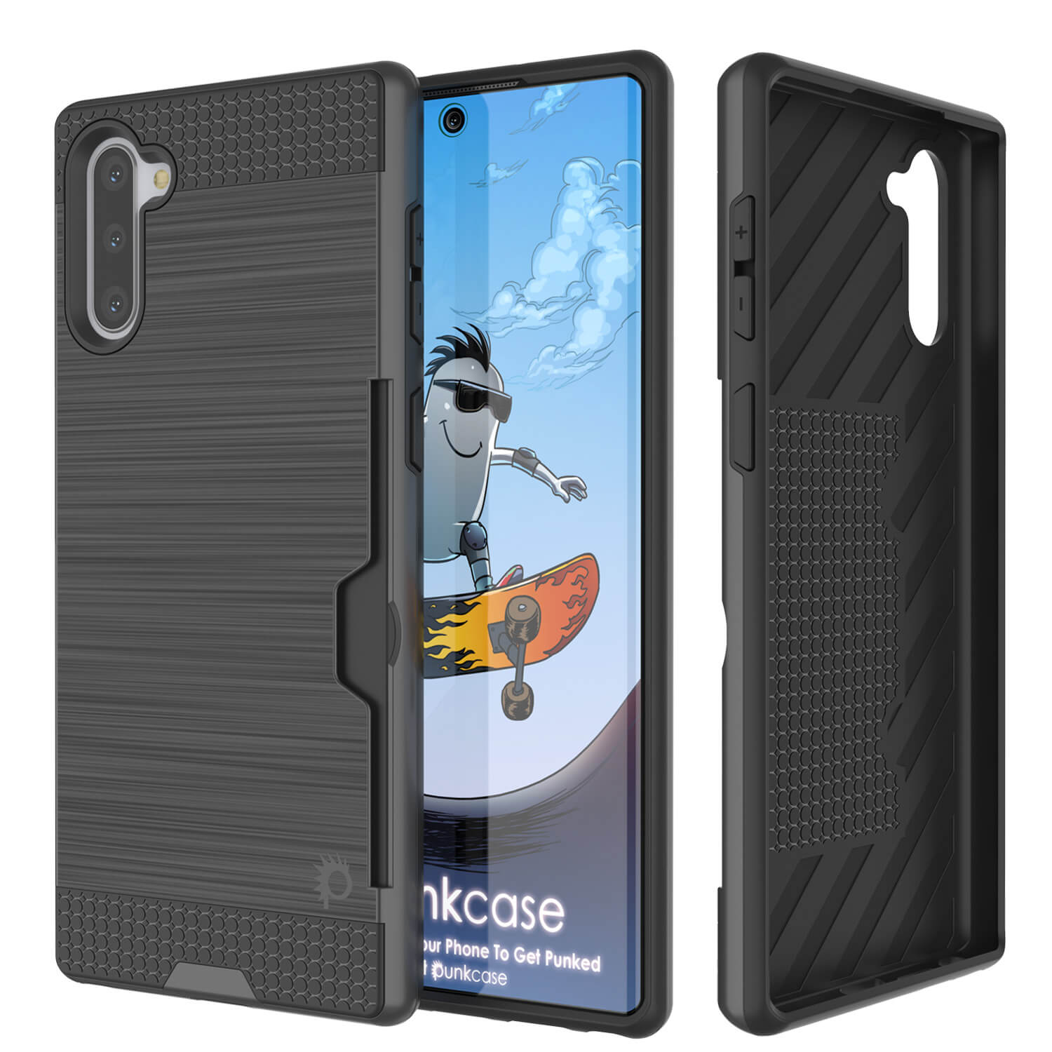 Capa Galaxy Note 10+ Plus, PUNKcase [Série SLOT] Ajuste Slim para Samsung Note 10+ Plus [Cinza Escuro]