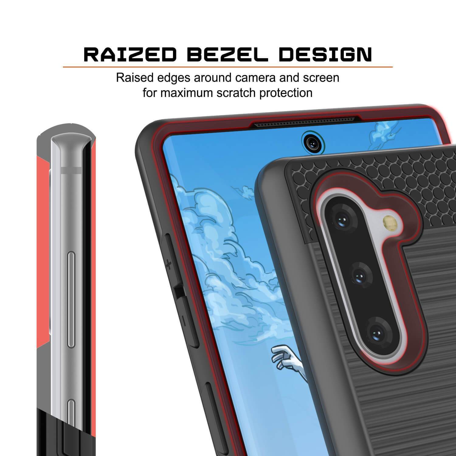 Capa Galaxy Note 10, PUNKcase [Série SLOT] Ajuste Slim Samsung Note 10 [Cinza Escuro]