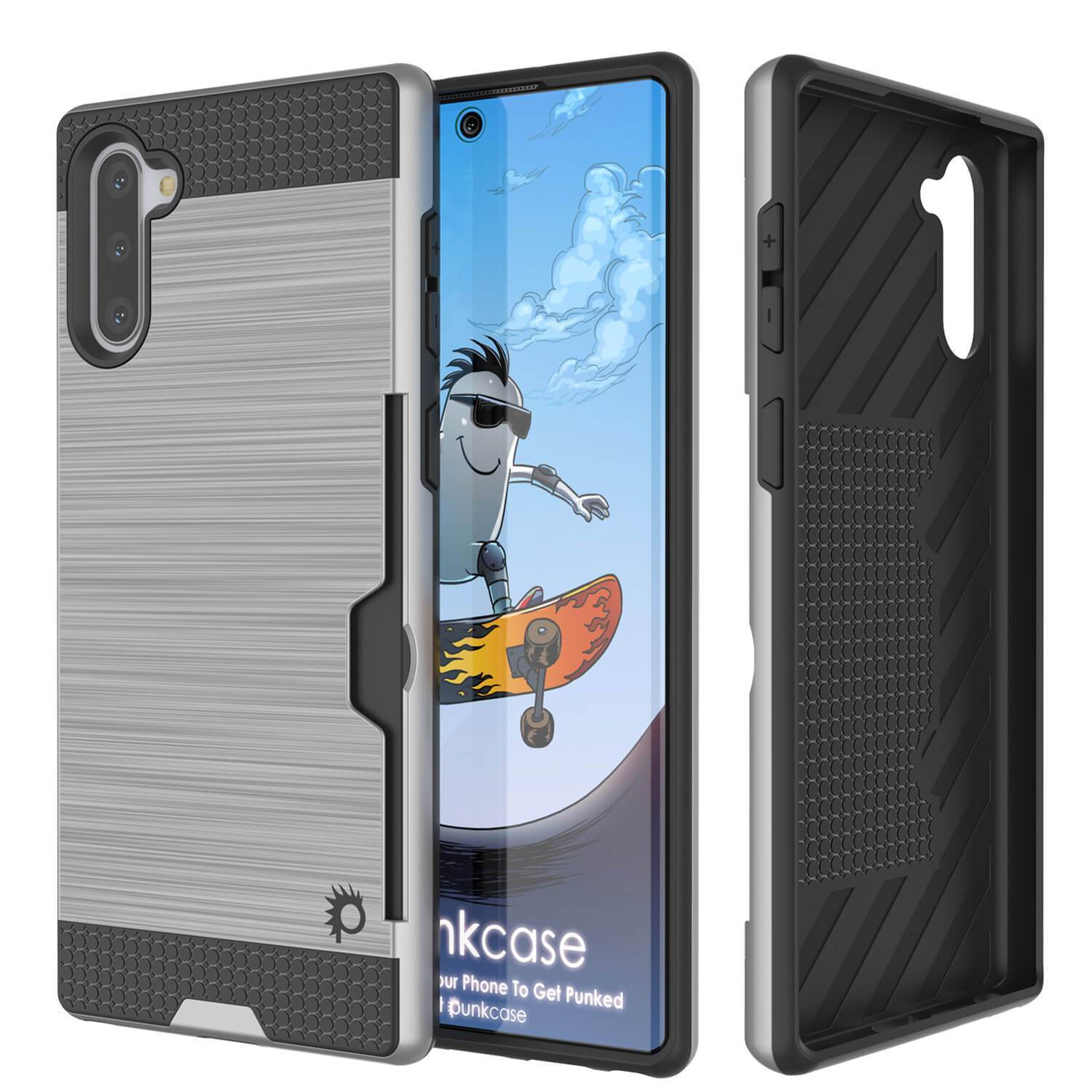 Capa Galaxy Note 10, PUNKcase [Série SLOT] Slim Fit Samsung Note 10 [Prata]