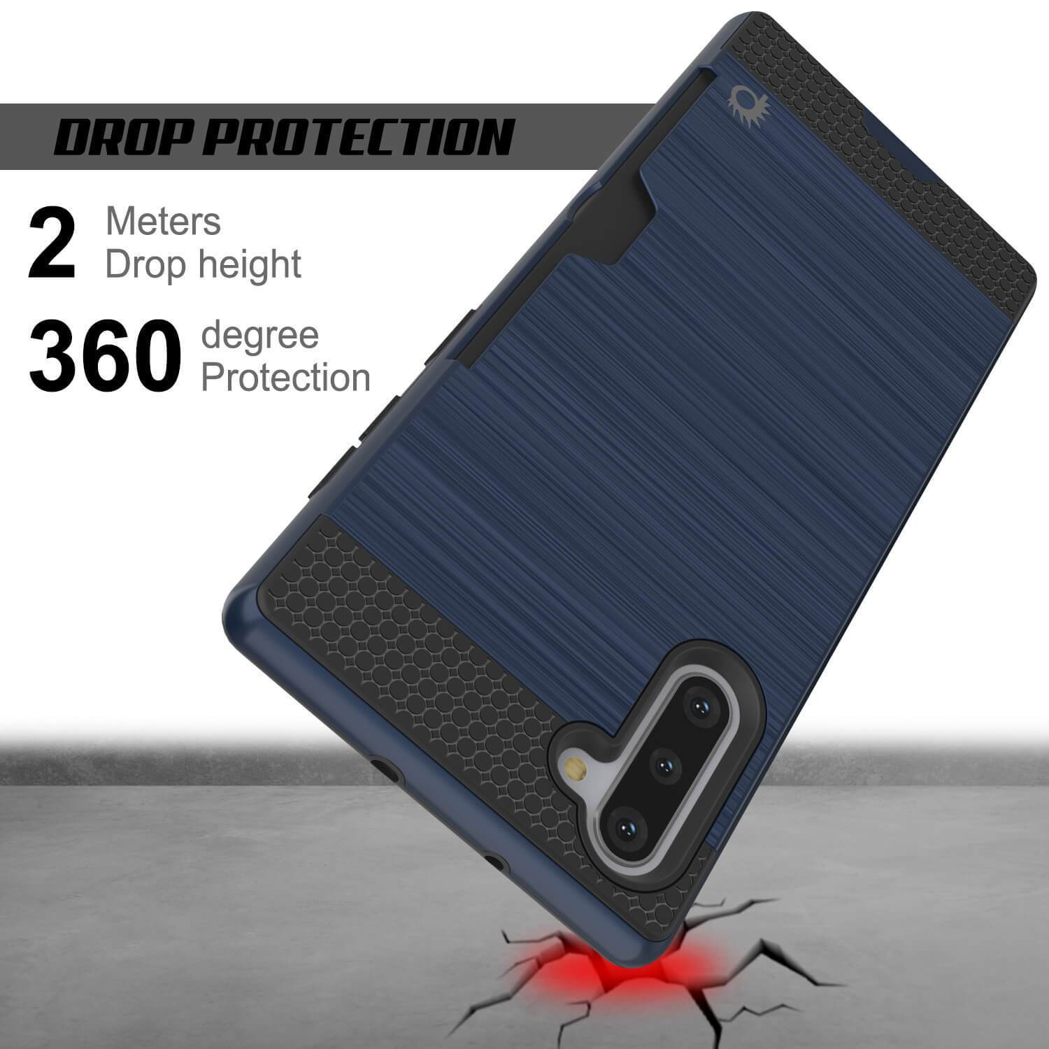 Capa Galaxy Note 10, PUNKcase [Série SLOT] Ajuste Slim Samsung Note 10 [Azul Marinho]