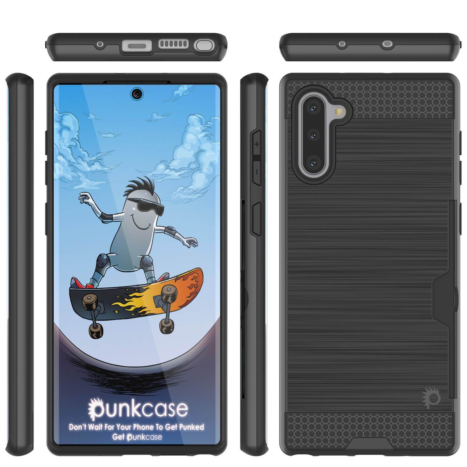 Capa Galaxy Note 10, PUNKcase [Série SLOT] Ajuste Slim Samsung Note 10 [Cinza Escuro]