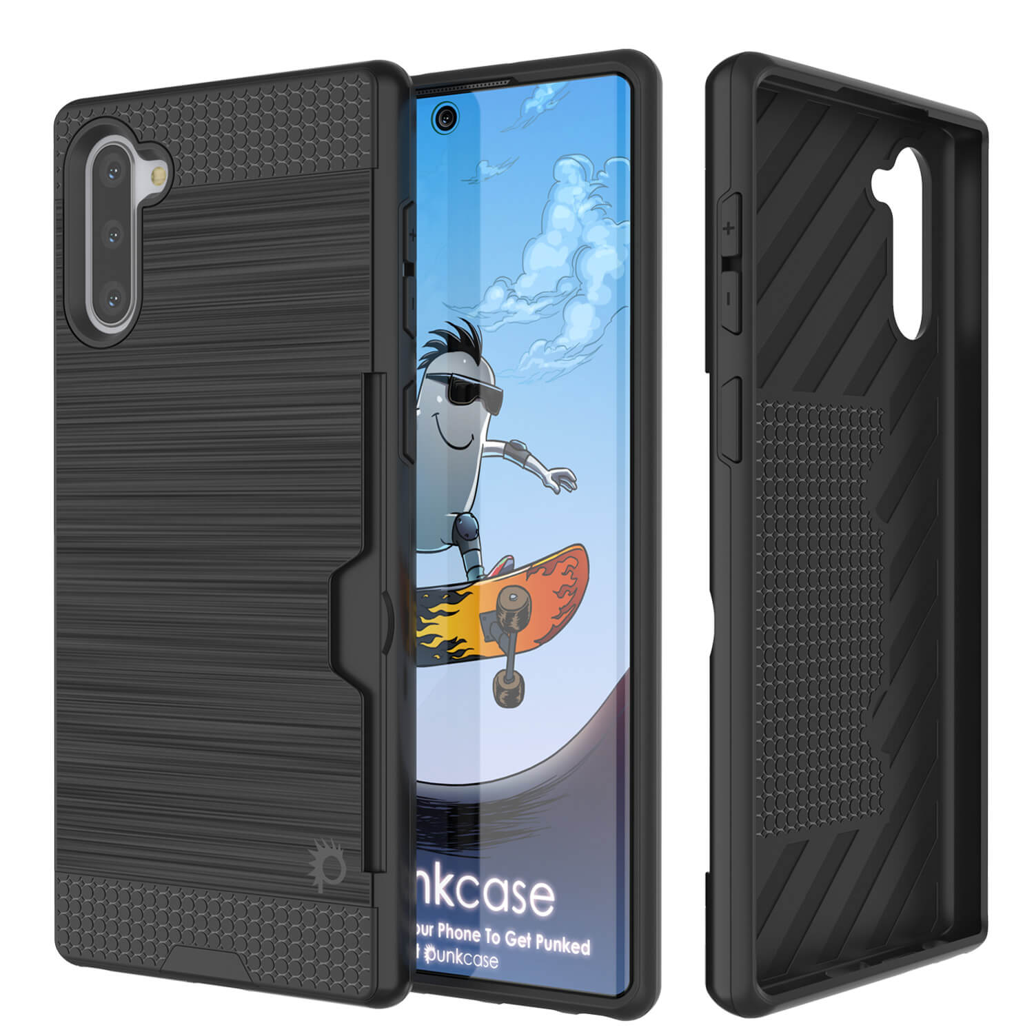 Capa Galaxy Note 10+ Plus, PUNKcase [Série SLOT] Ajuste Slim Samsung Note 10+ Plus [Preto]