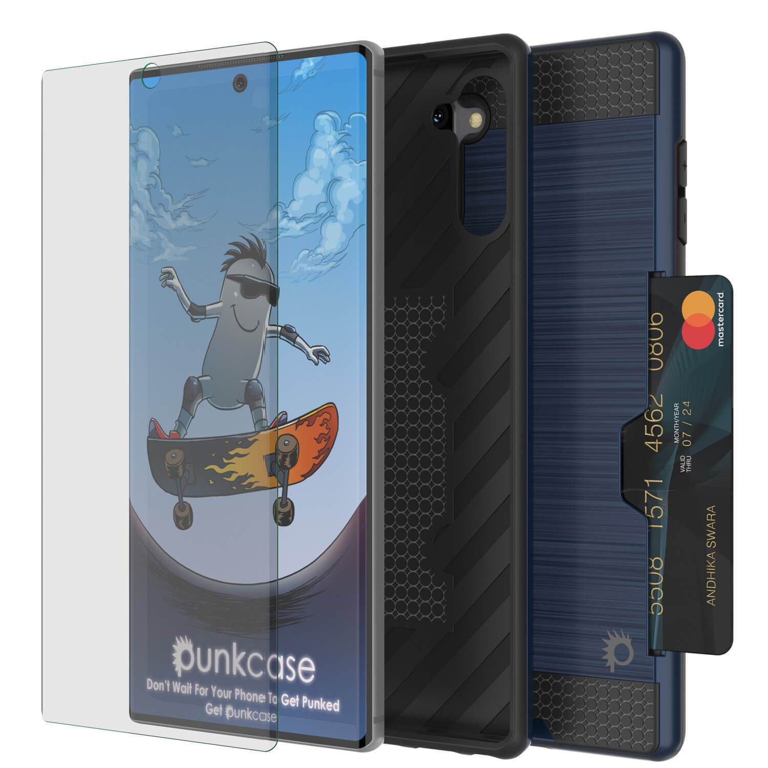 Capa Galaxy Note 10, PUNKcase [Série SLOT] Ajuste Slim Samsung Note 10 [Azul Marinho]