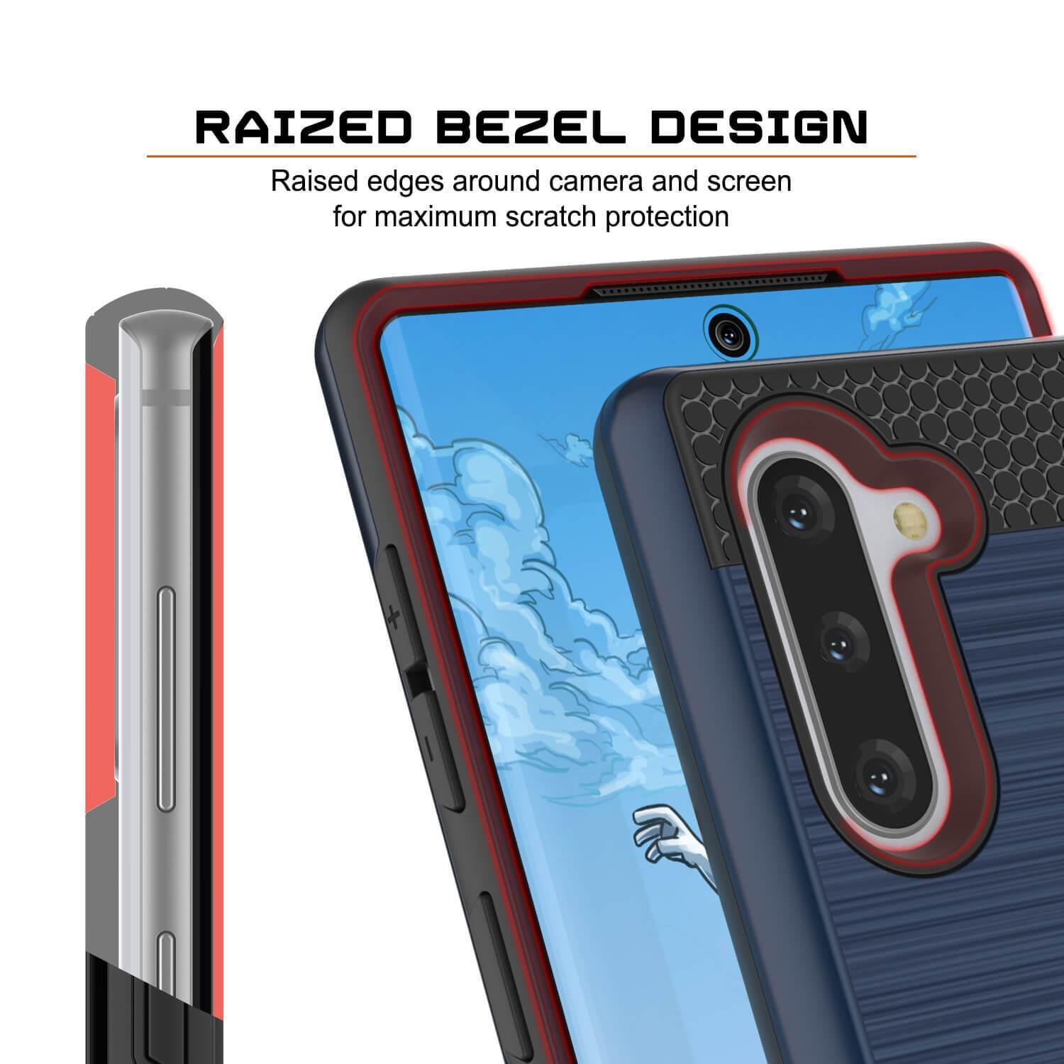 Capa Galaxy Note 10, PUNKcase [Série SLOT] Ajuste Slim Samsung Note 10 [Azul Marinho]