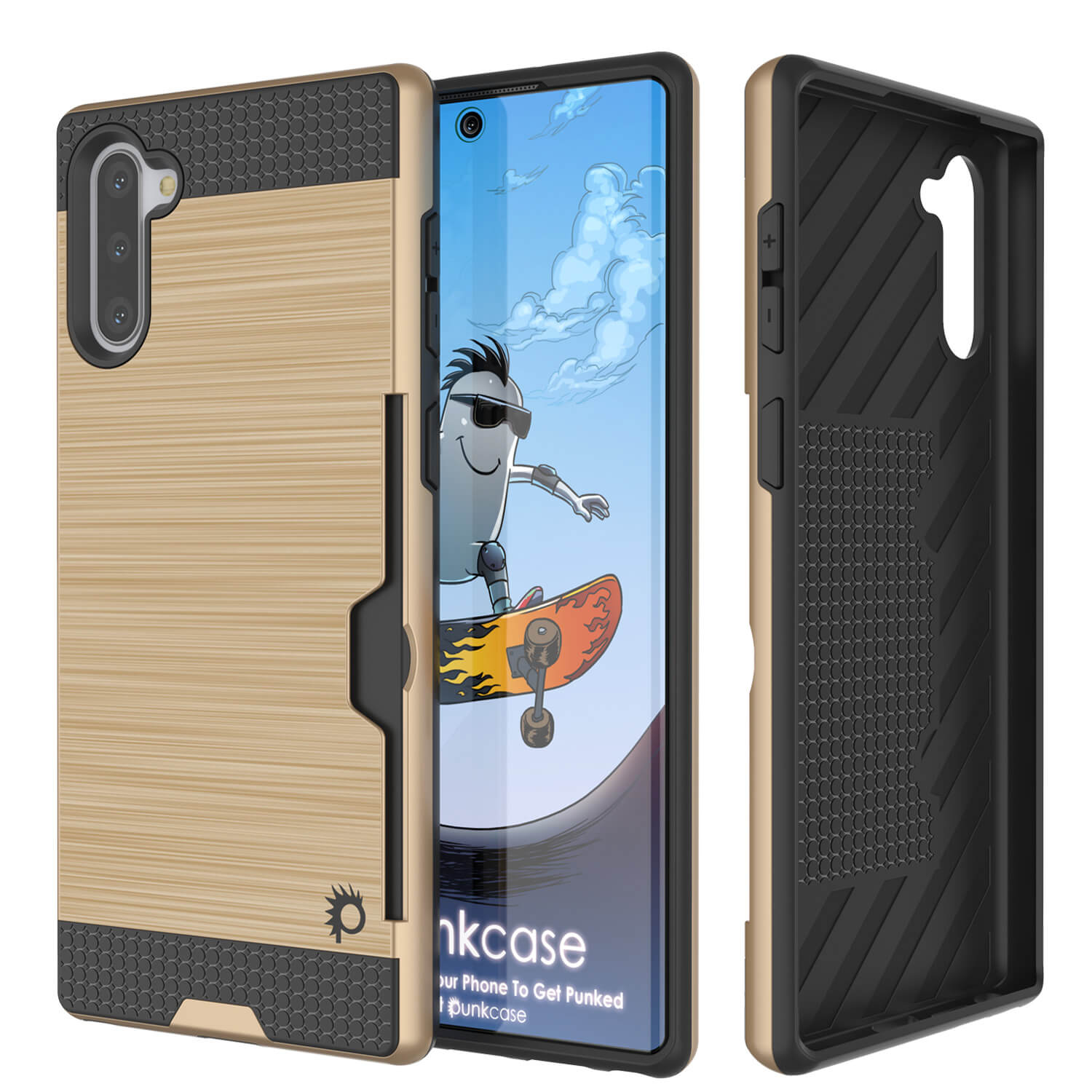 Capa Galaxy Note 10+ Plus, PUNKcase [Série SLOT] Ajuste Fino Samsung Note 10+ Plus [Dourado]