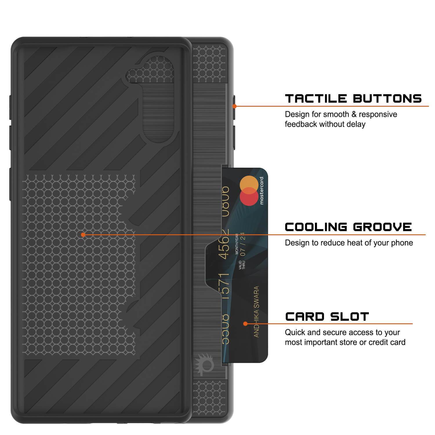 Capa Galaxy Note 10, PUNKcase [Série SLOT] Ajuste Slim Samsung Note 10 [Cinza Escuro]