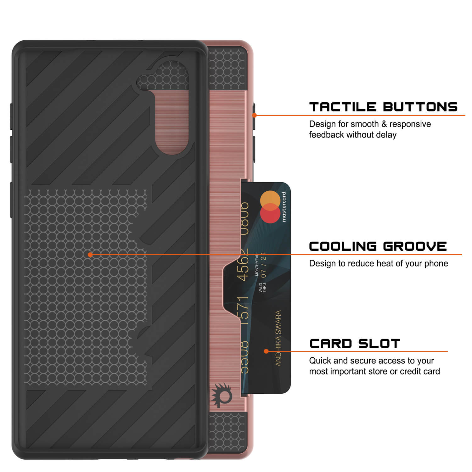 Capa Galaxy Note 10+ Plus, PUNKcase [Série SLOT] Ajuste Slim Samsung Note 10+ Plus [Ouro Rosa]