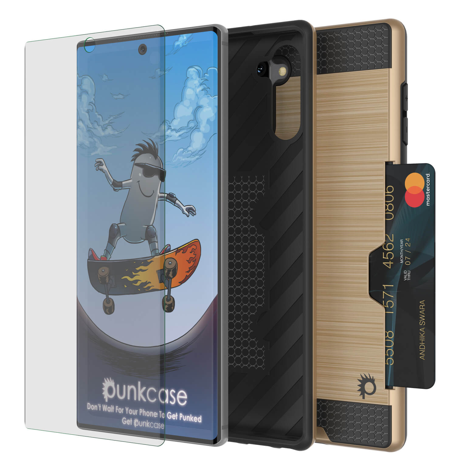 Capa Galaxy Note 10+ Plus, PUNKcase [Série SLOT] Ajuste Fino Samsung Note 10+ Plus [Dourado]