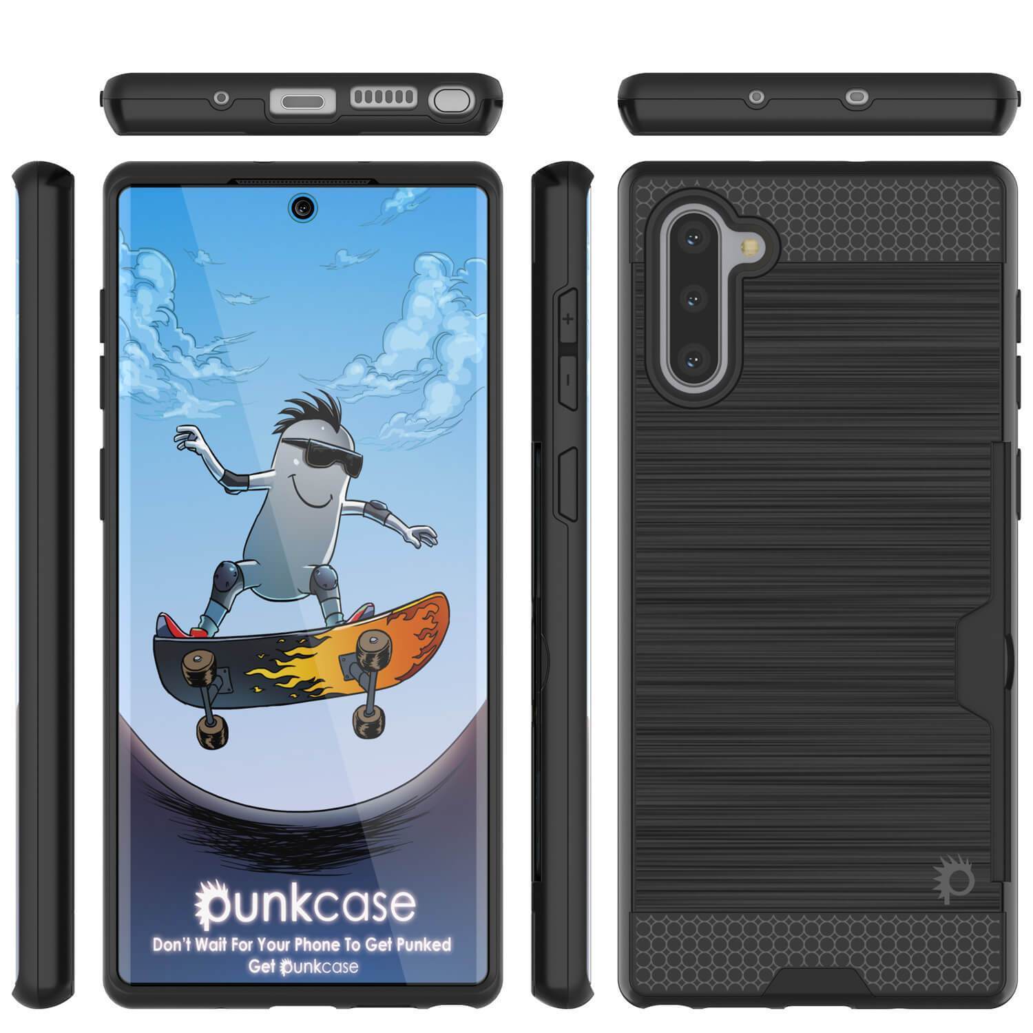 Capa Galaxy Note 10, PUNKcase [Série SLOT] Ajuste Fino Samsung Note 10 [Preto]