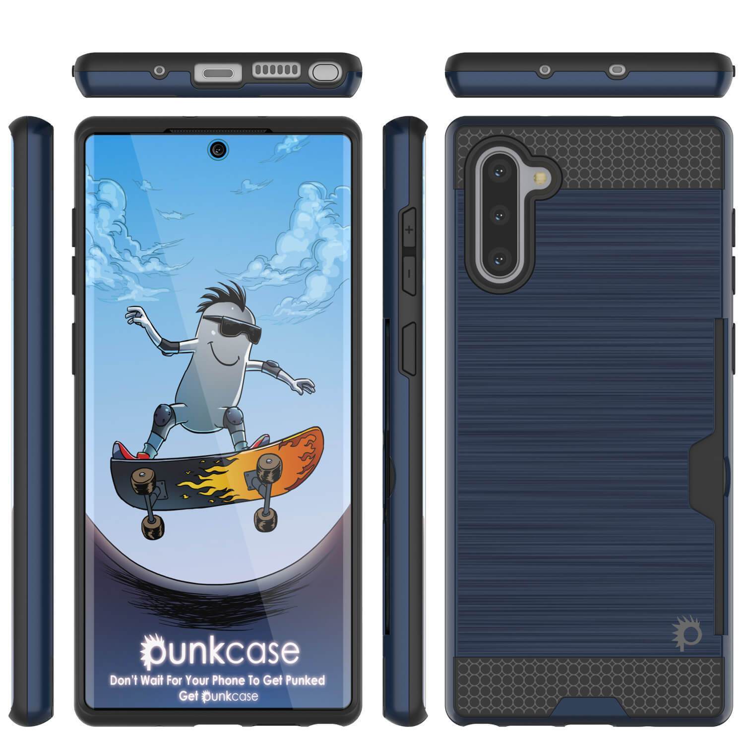 Capa Galaxy Note 10, PUNKcase [Série SLOT] Ajuste Slim Samsung Note 10 [Azul Marinho]
