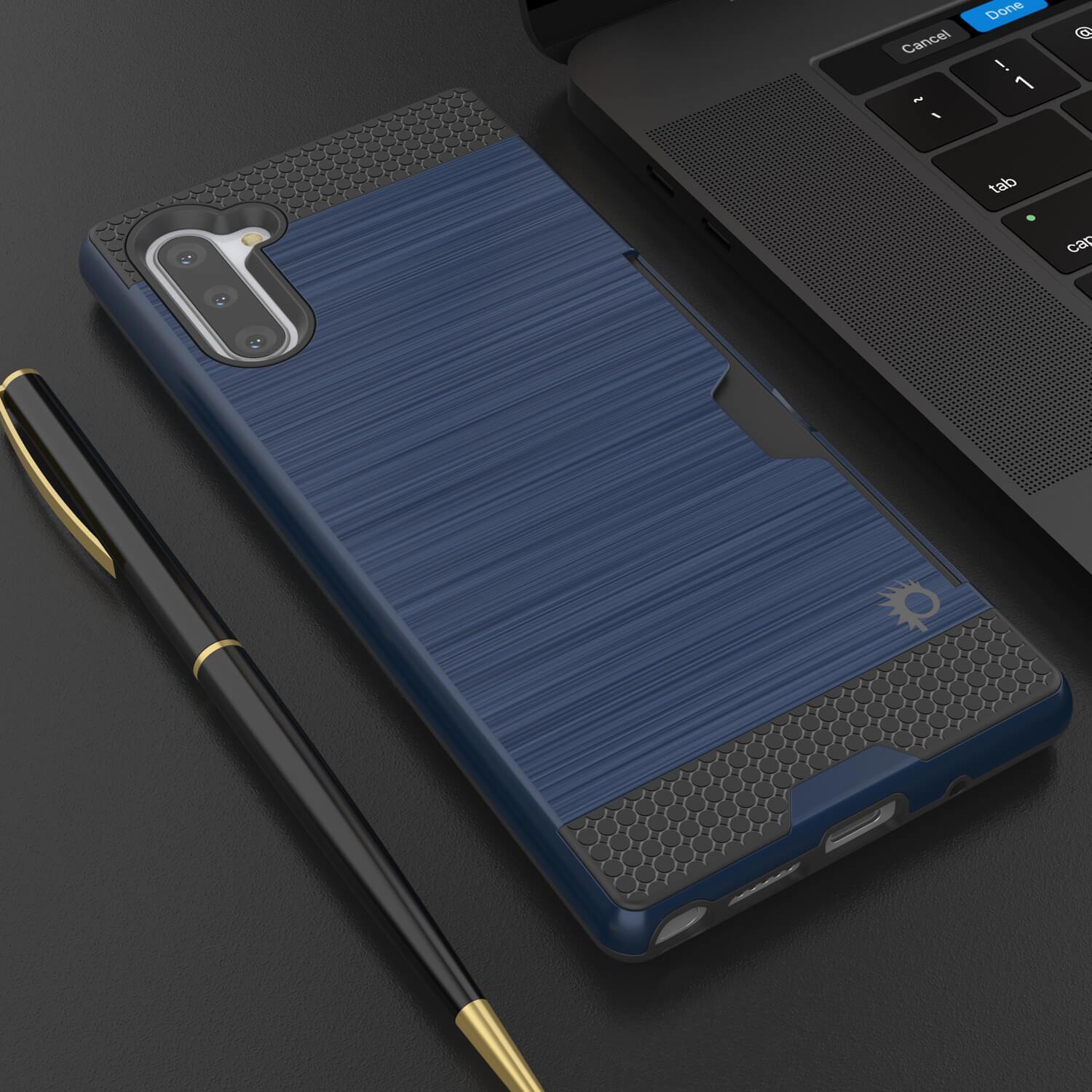 Capa Galaxy Note 10, PUNKcase [Série SLOT] Ajuste Slim Samsung Note 10 [Azul Marinho]