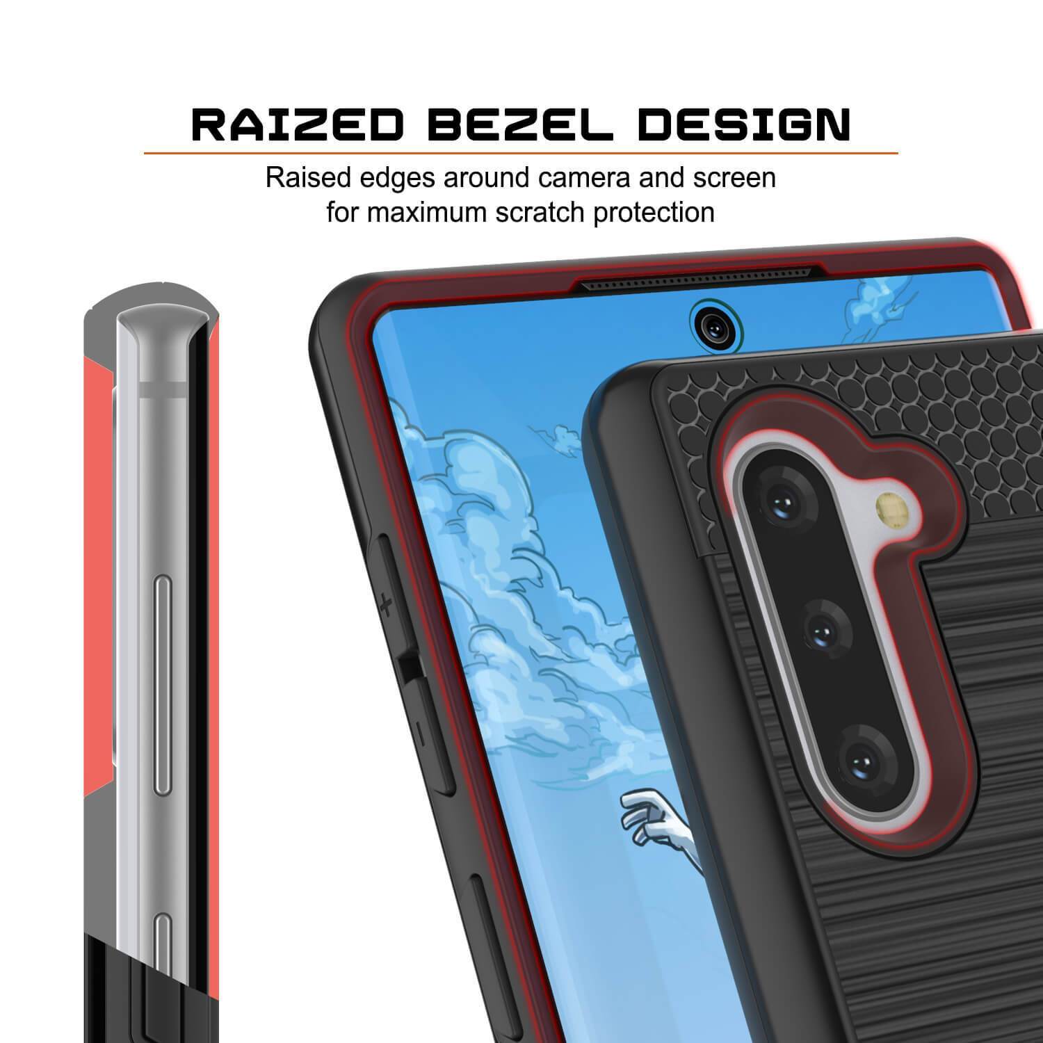 Capa Galaxy Note 10, PUNKcase [Série SLOT] Ajuste Fino Samsung Note 10 [Preto]