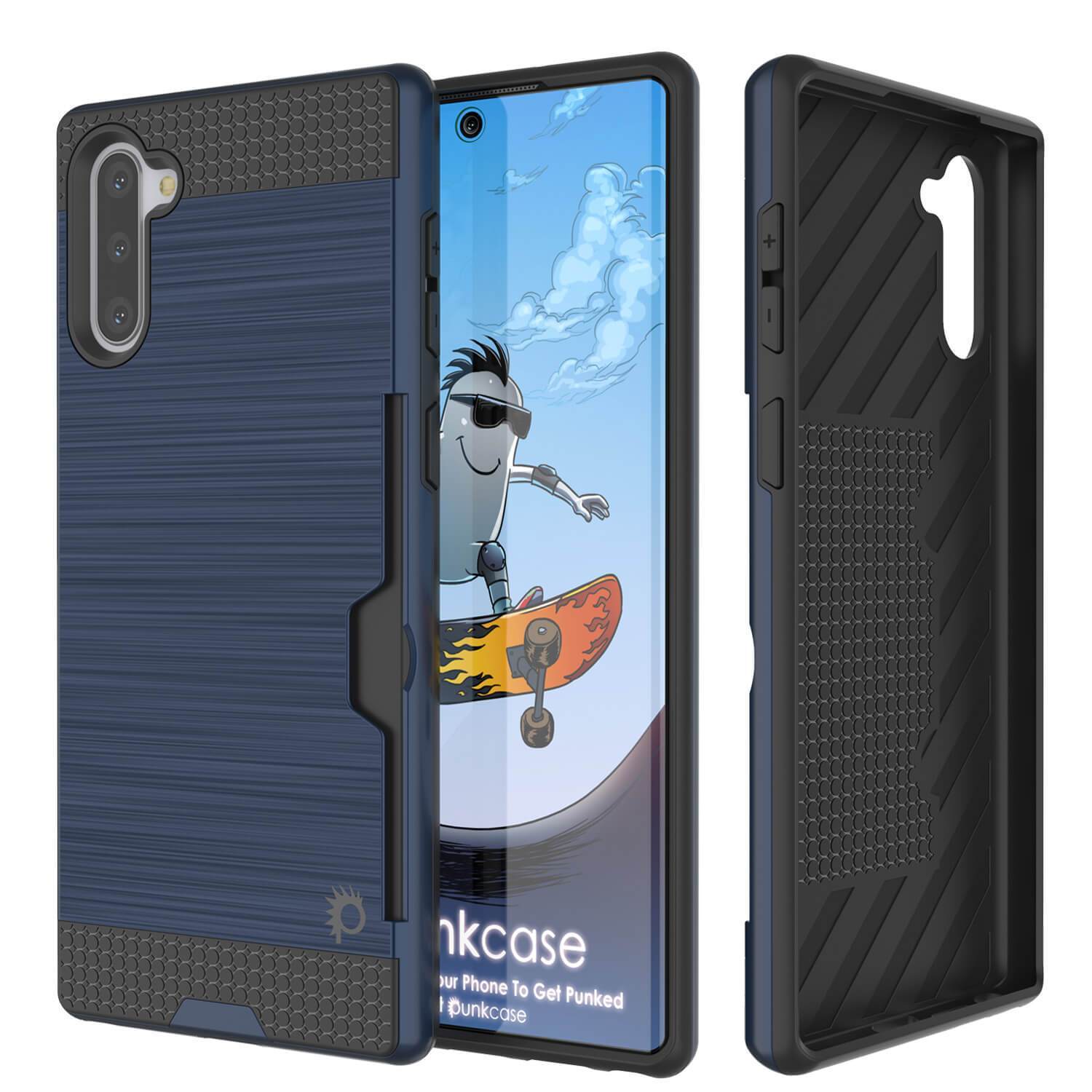 Capa Galaxy Note 10, PUNKcase [Série SLOT] Ajuste Slim Samsung Note 10 [Azul Marinho]