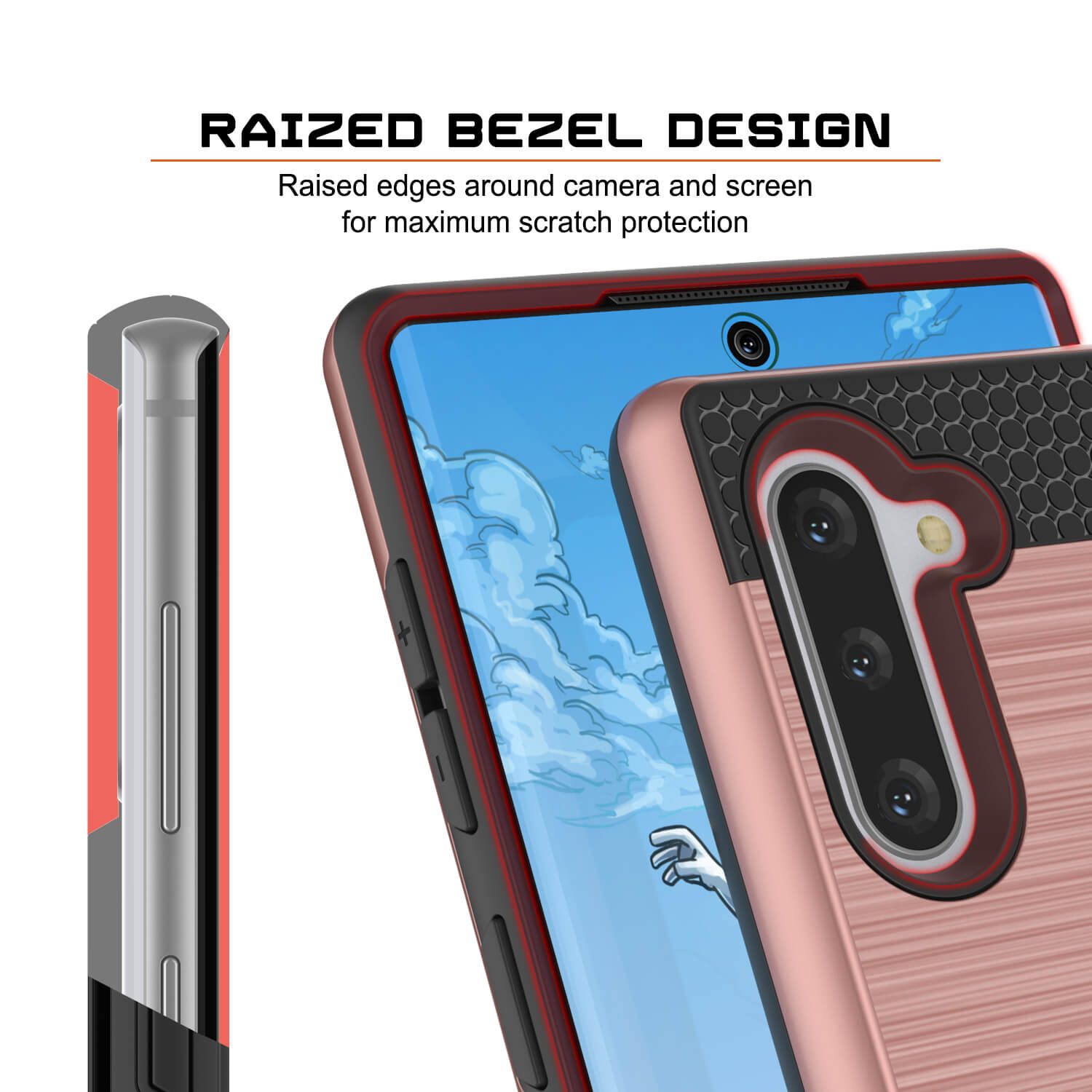 Capa Galaxy Note 10+ Plus, PUNKcase [Série SLOT] Ajuste Slim Samsung Note 10+ Plus [Ouro Rosa]