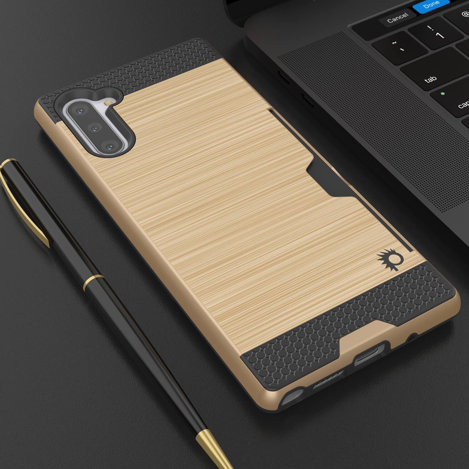 Capa Galaxy Note 10, PUNKcase [Série SLOT] Slim Fit Samsung Note 10 [Dourado]