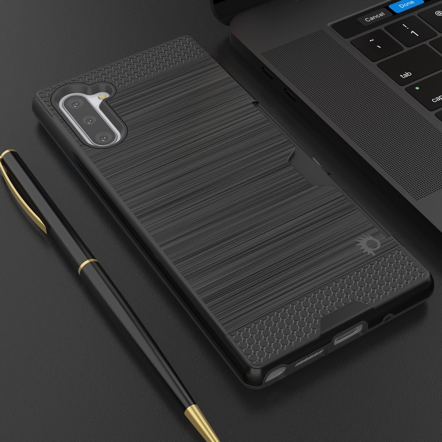 Capa Galaxy Note 10, PUNKcase [Série SLOT] Ajuste Fino Samsung Note 10 [Preto]
