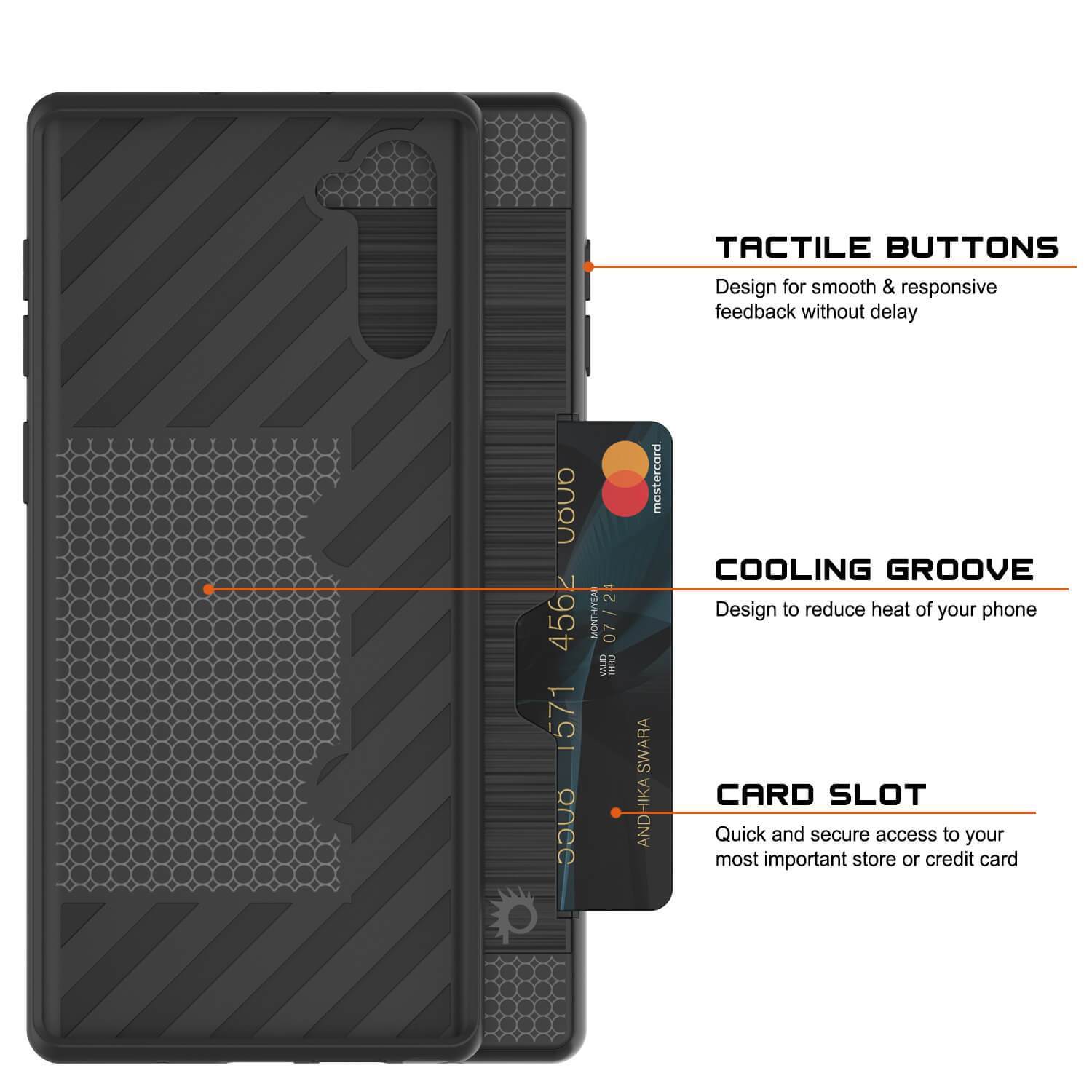 Capa Galaxy Note 10, PUNKcase [Série SLOT] Ajuste Fino Samsung Note 10 [Preto]